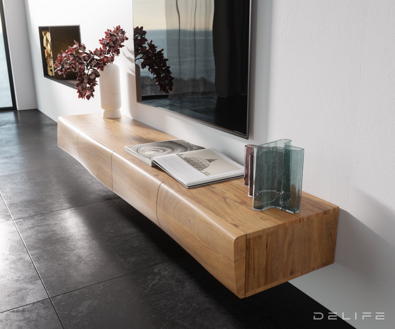 Komoda New Live Edge, Materijal: Bagrem