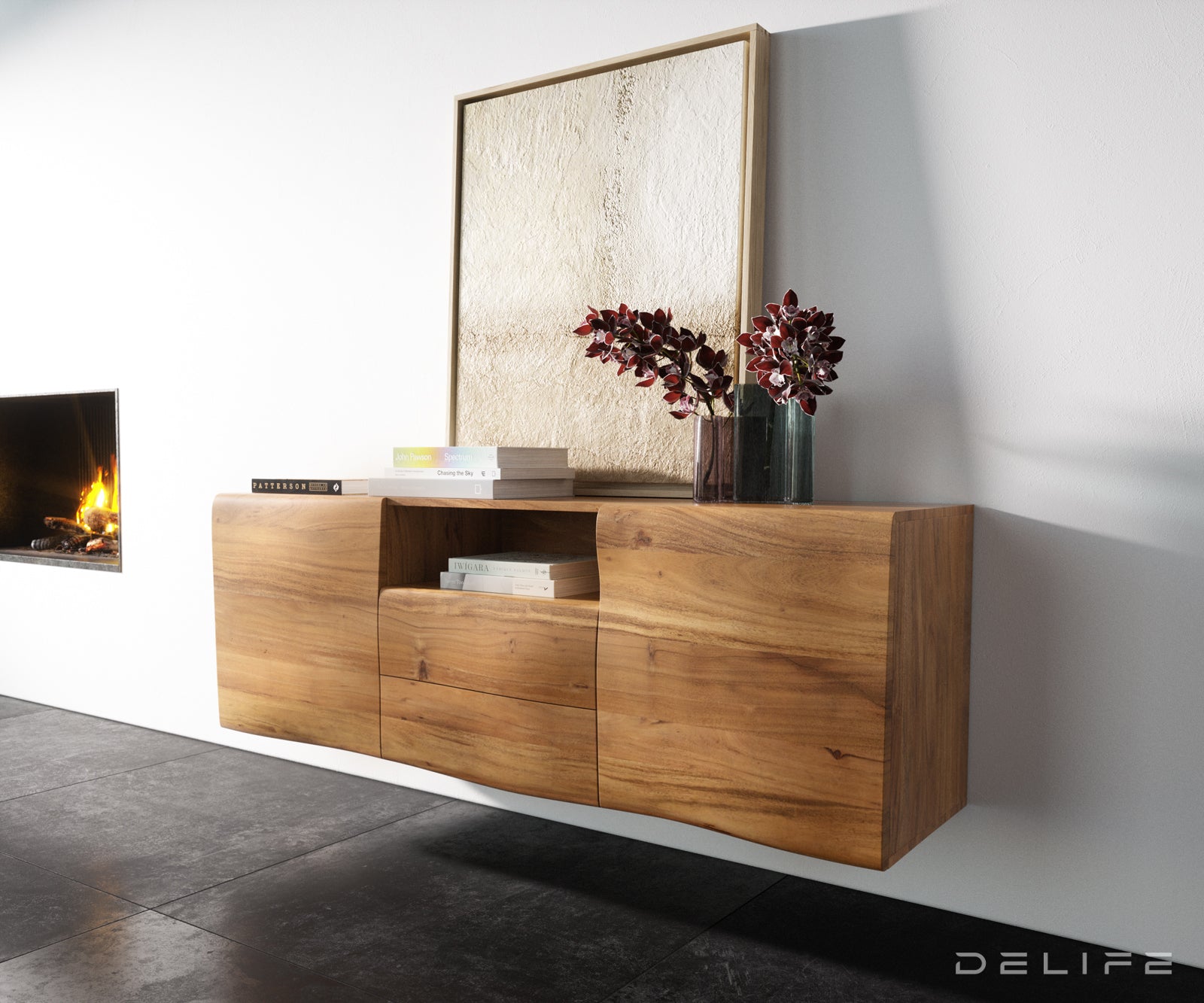 Komoda New Live Edge, 175X40cm, Materijal: Bagrem