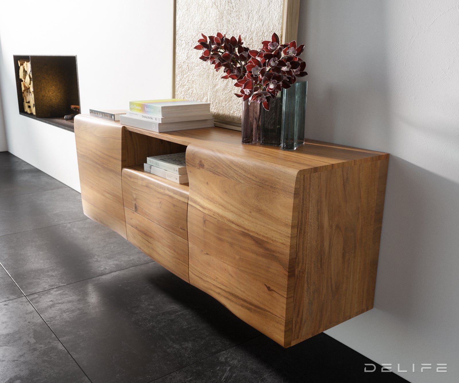 Komoda New Live Edge, 175X40cm, Materijal: Bagrem