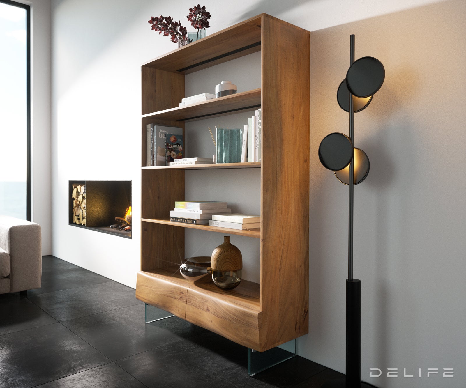 Poličar Live-Edge 115x150cm, Materijal: Bagrem