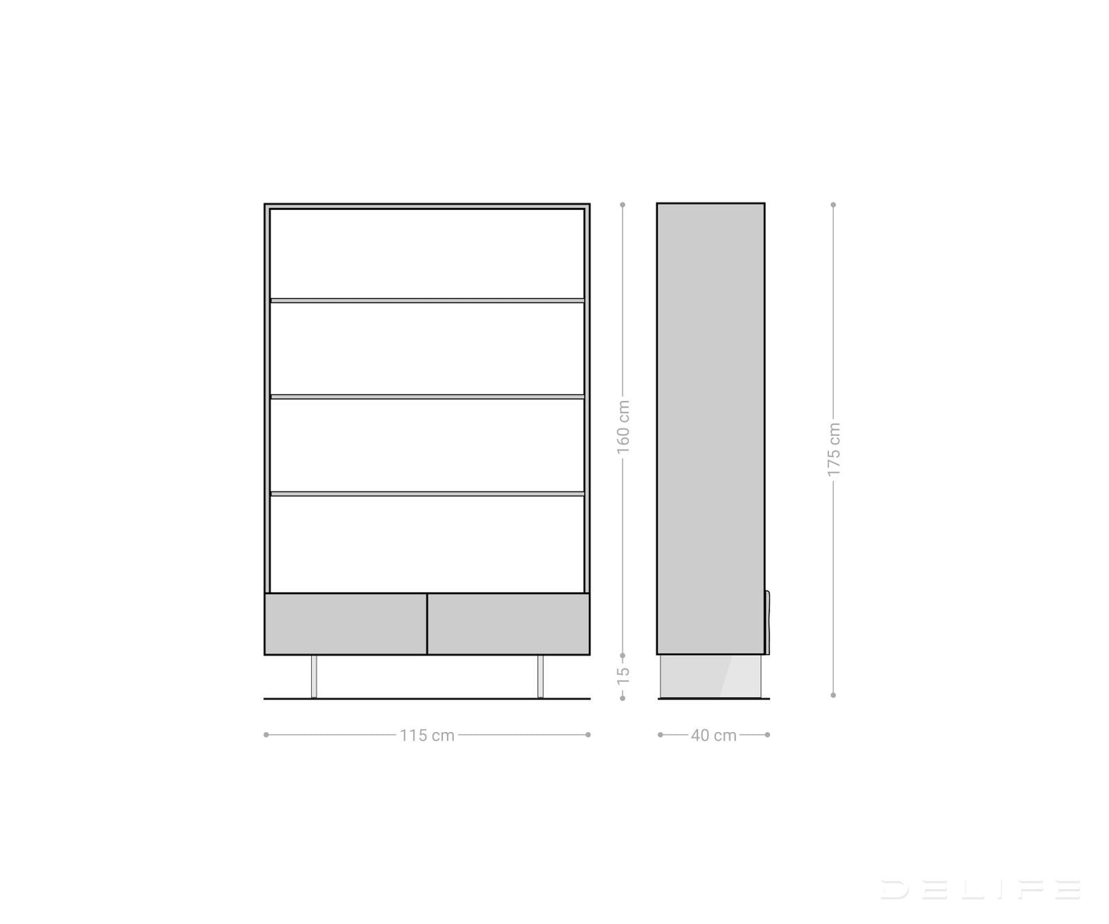 Poličar Live-Edge 115x150cm, Materijal: Bagrem