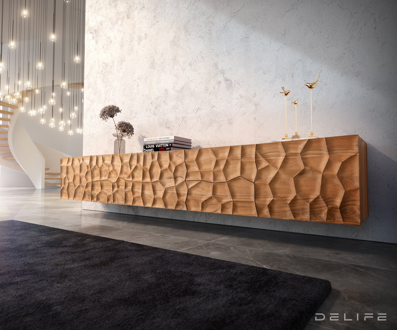 Komoda Solu, Materijal: Bagrem