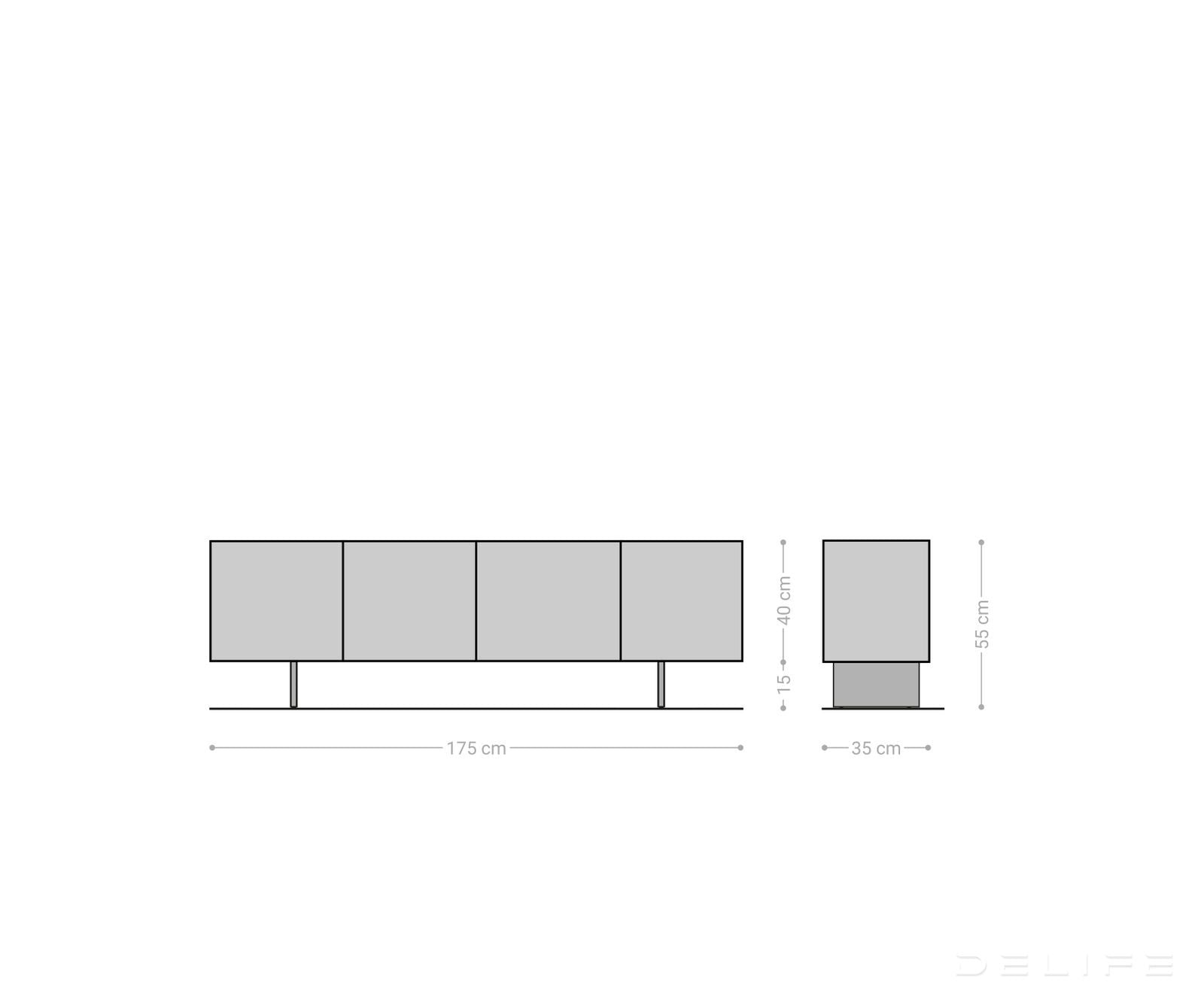 TV Komoda Puzzle 175x35cm, Materijal: Bagrem