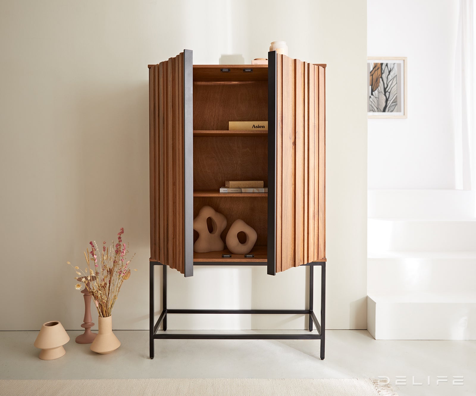 Visoka komoda Sivela 90x150cm, Materijal: Mango