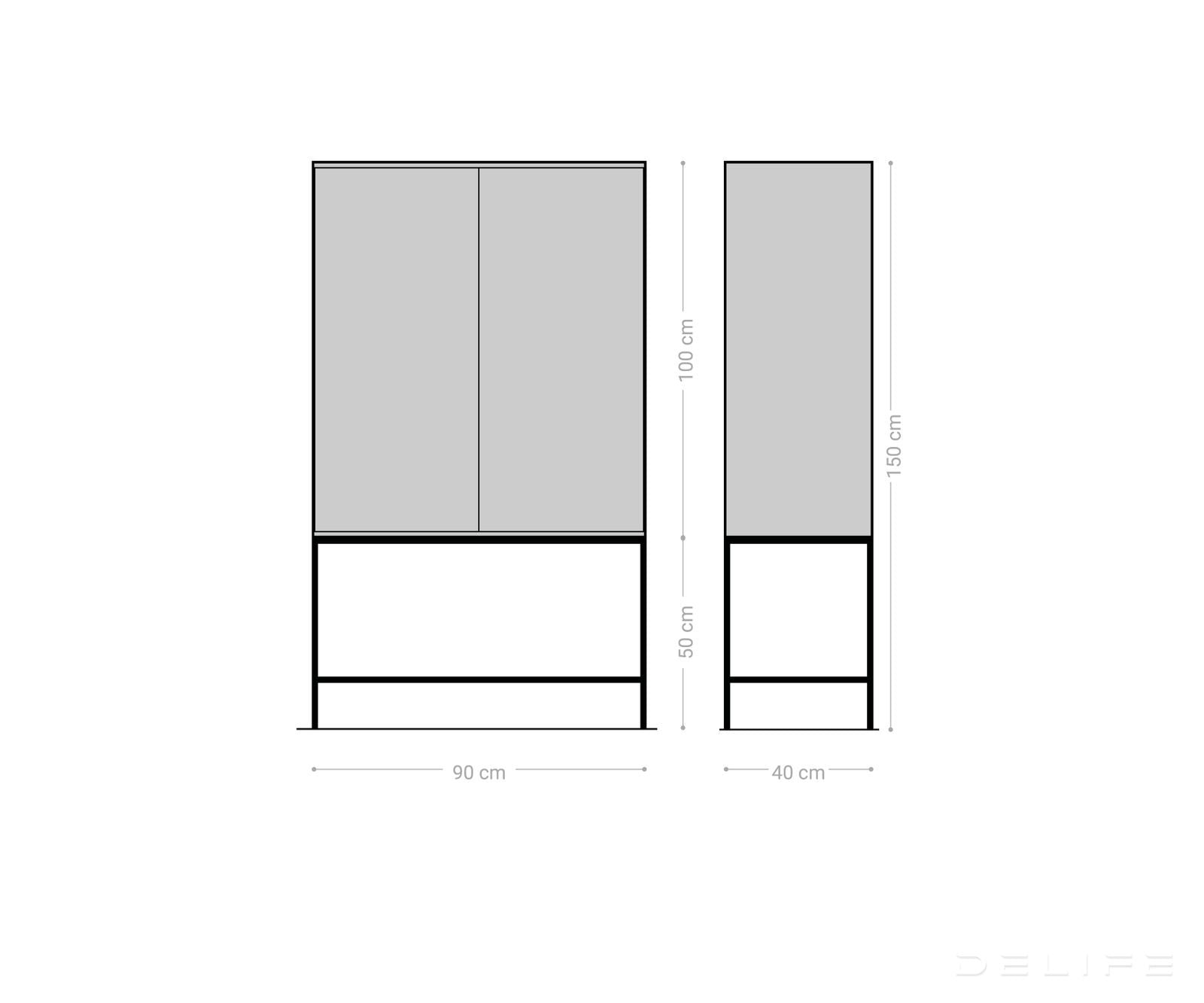 Visoka komoda Sivela 90x150cm, Materijal: Mango
