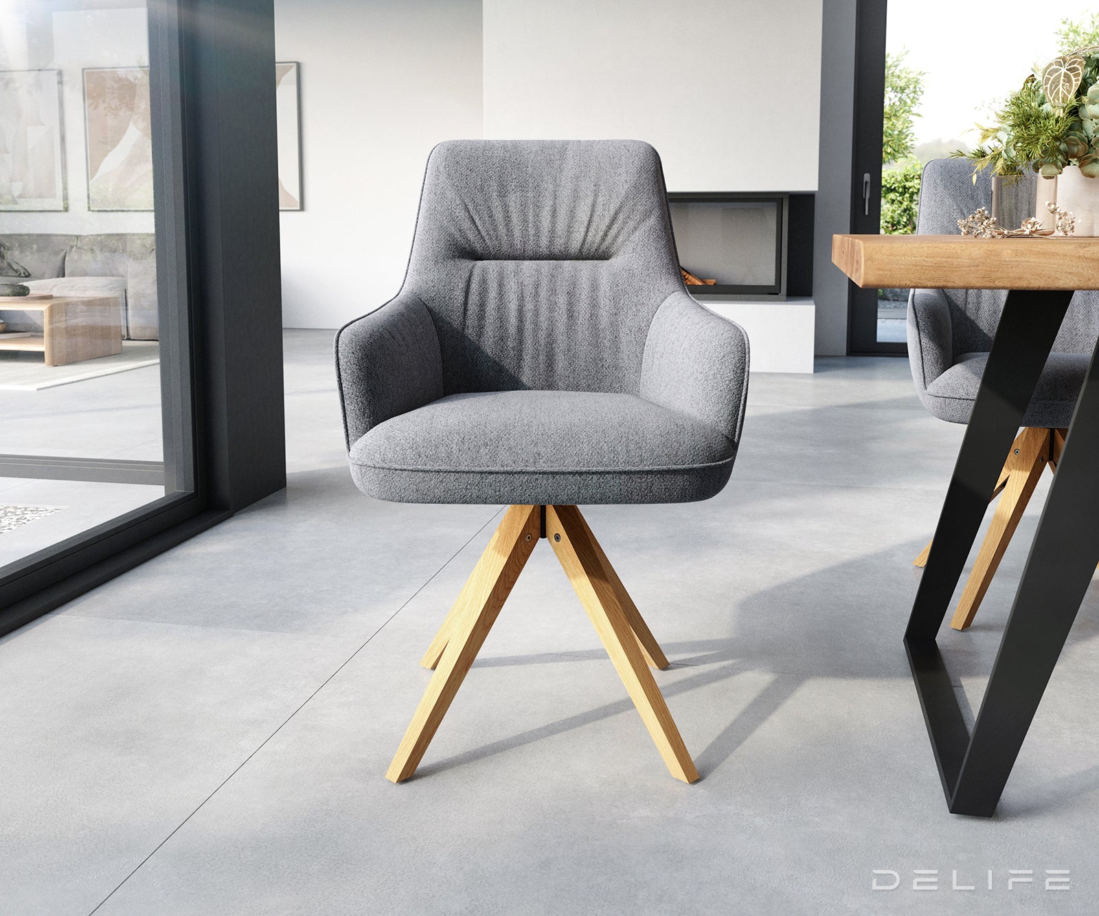 Blagovaonska stolica Zelia, Materijal: Strukturirana tkanina