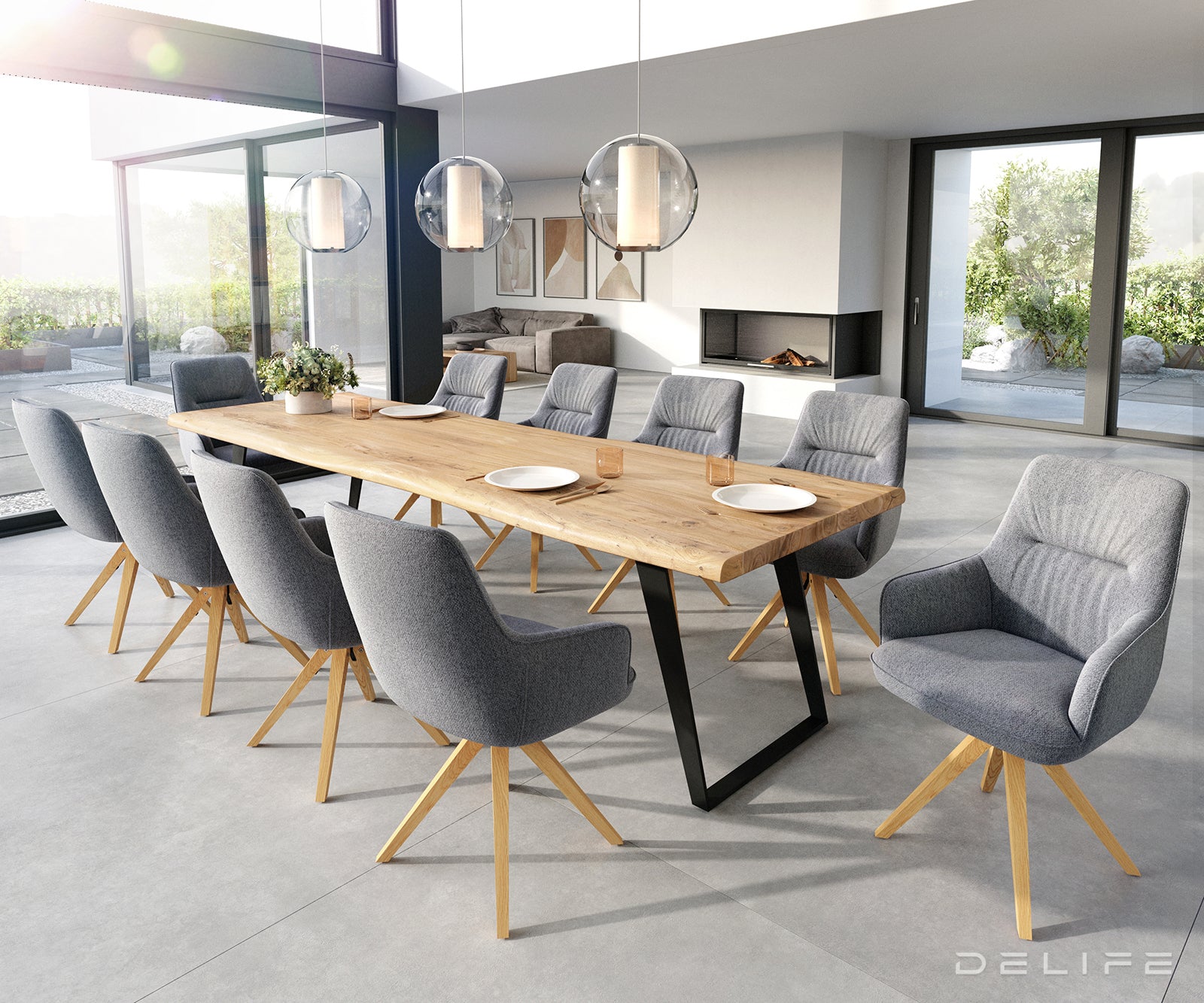 Blagovaonska stolica Zelia, Materijal: Strukturirana tkanina