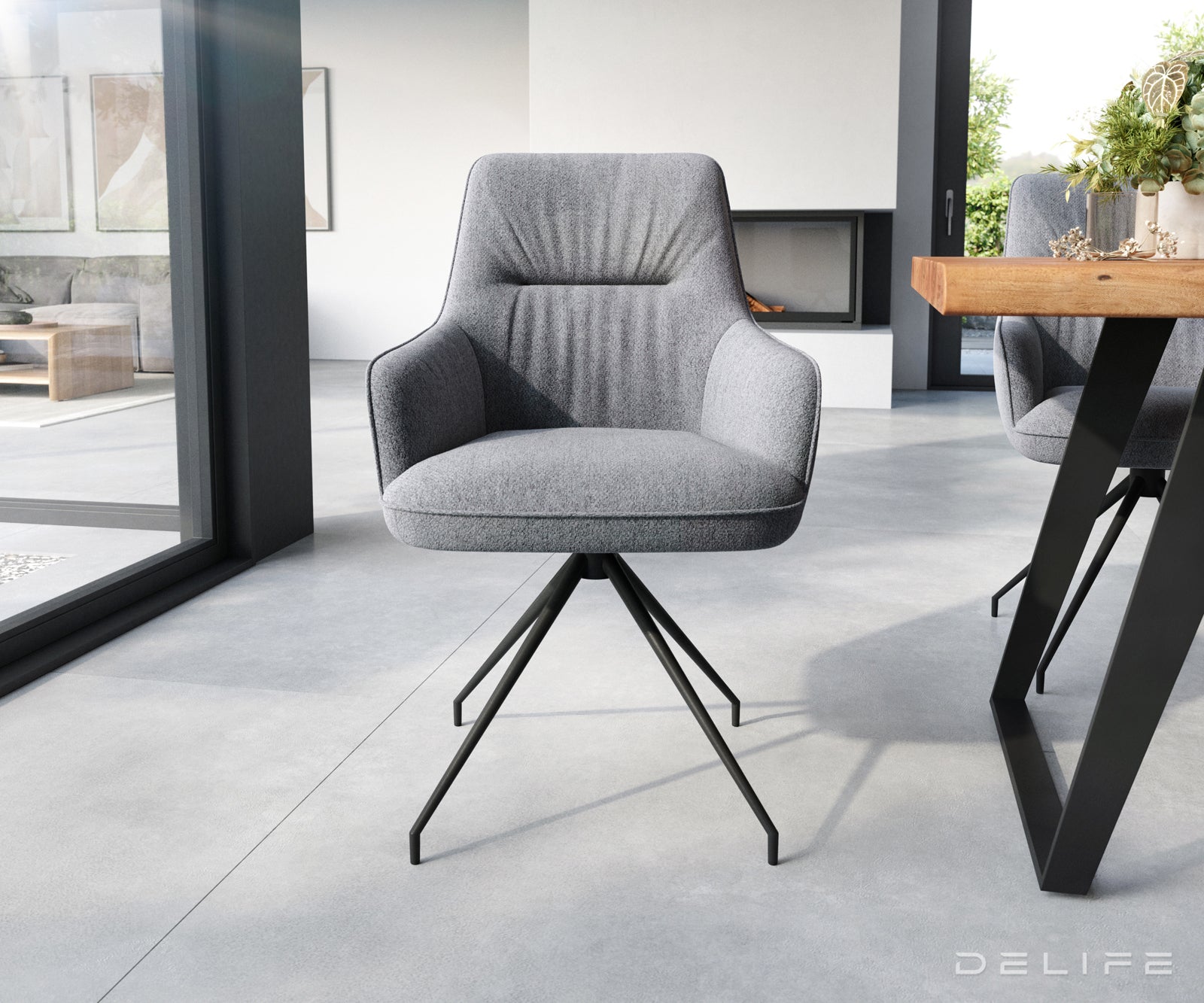 Blagovaonska stolica Zelia, Materijal: Strukturirana tkanina