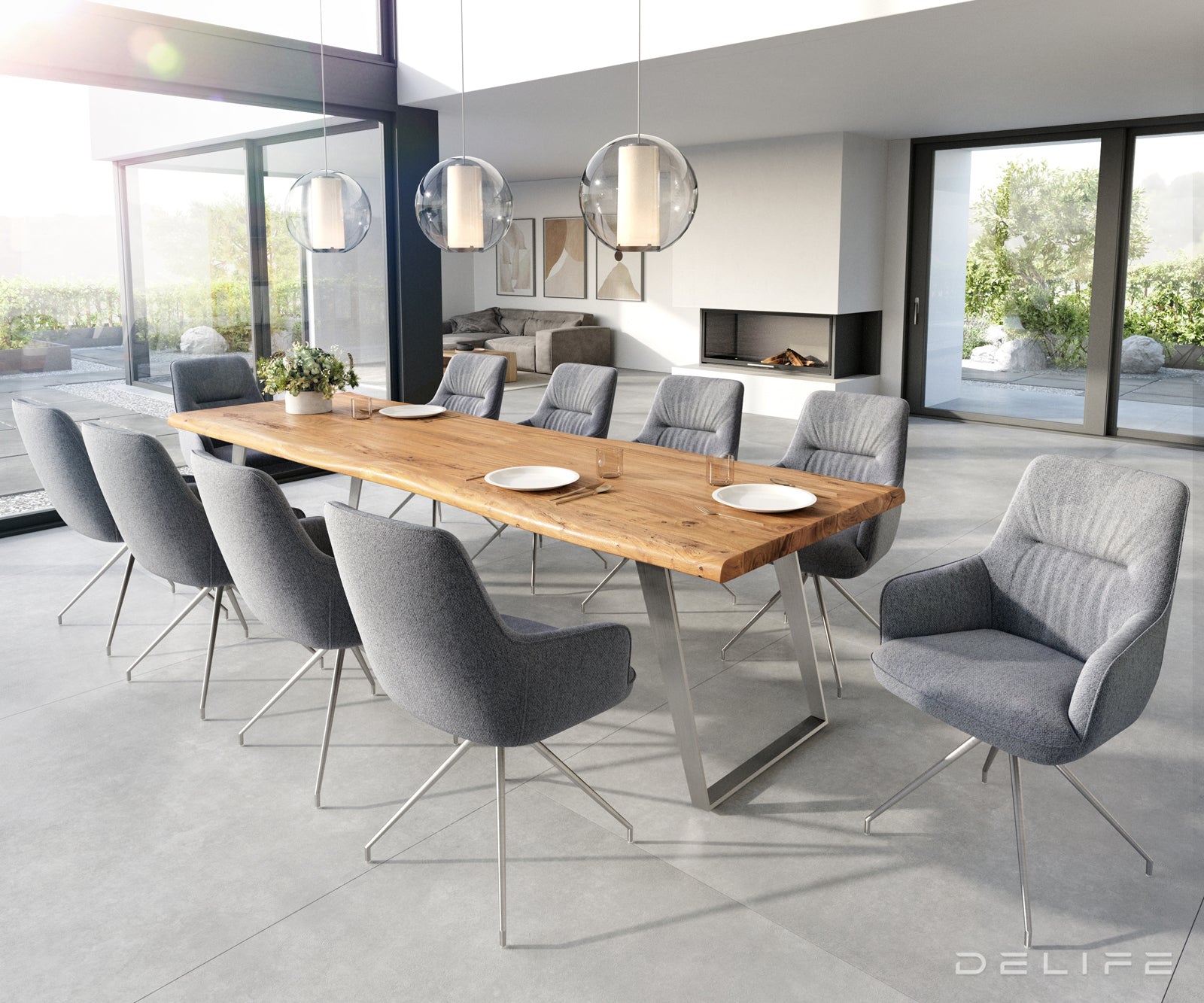 Blagovaonska stolica Zelia, Materijal: Strukturirana tkanina