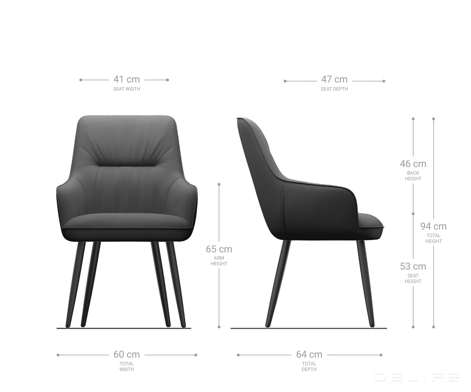 Blagovaonska stolica Zelia, Materijal: Strukturirana tkanina