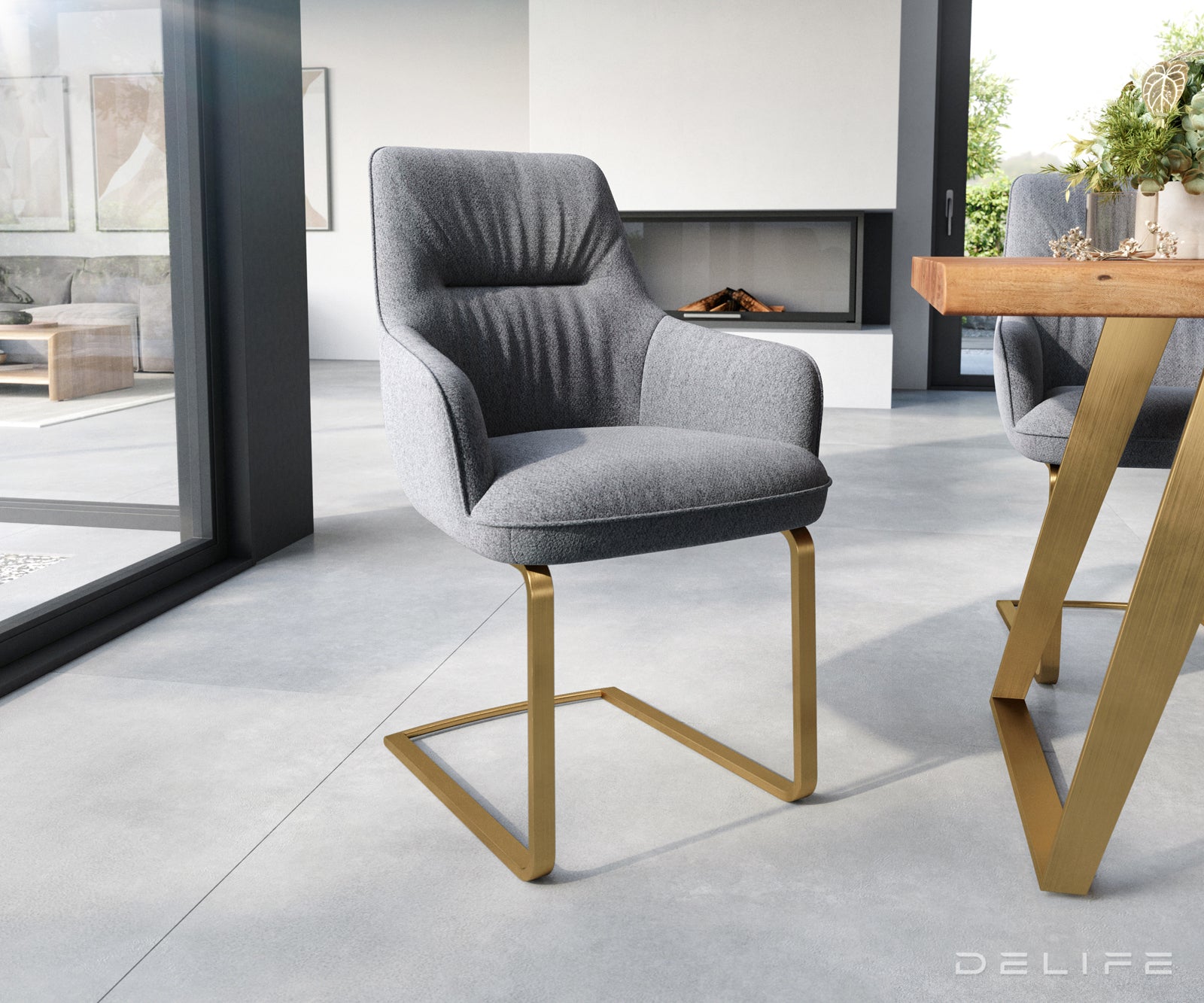 Blagovaonska stolica Zelia, Materijal: Strukturirana tkanina