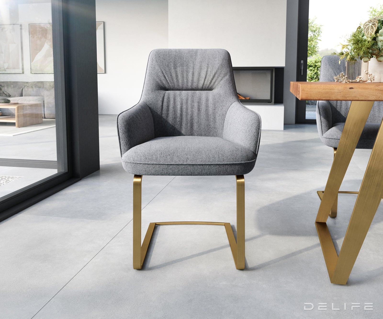 Blagovaonska stolica Zelia, Materijal: Strukturirana tkanina