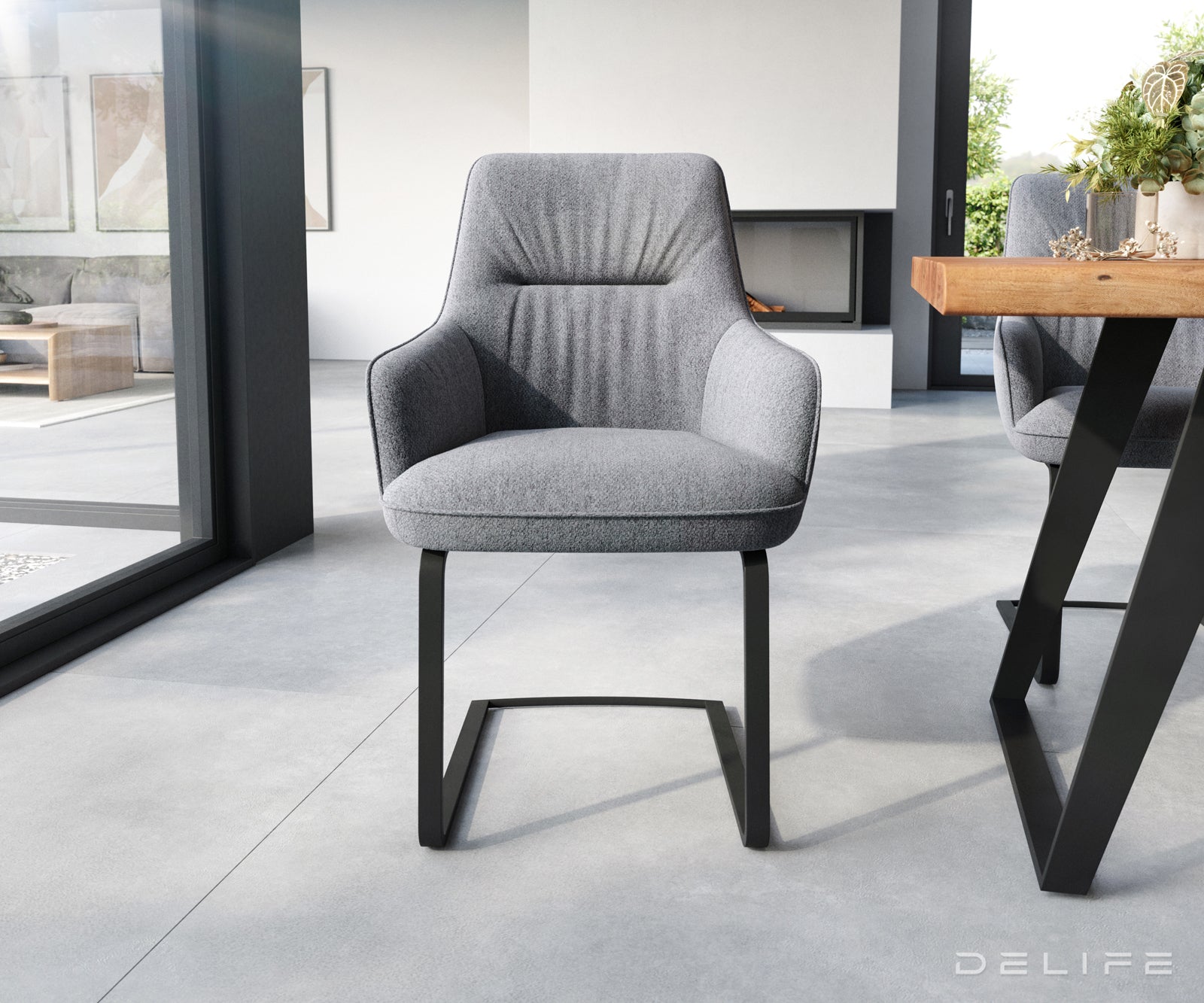 Blagovaonska stolica Zelia, Materijal: Strukturirana tkanina