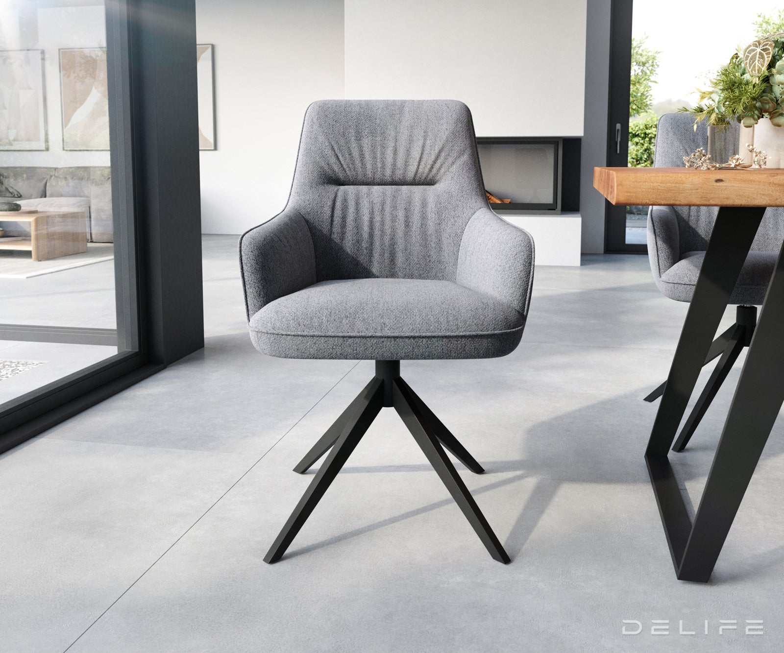 Blagovaonska stolica Zelia, Materijal: Strukturirana tkanina