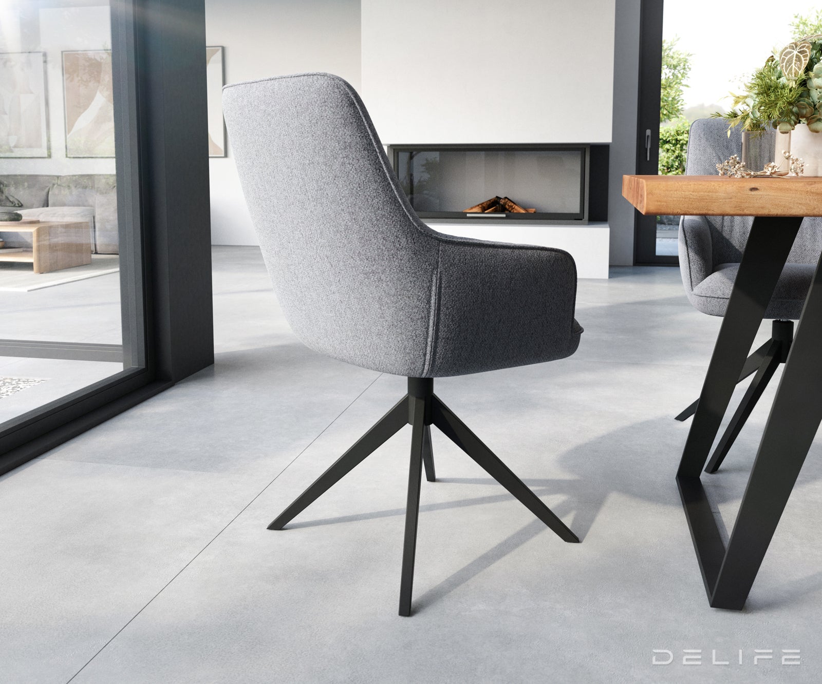 Blagovaonska stolica Zelia, Materijal: Strukturirana tkanina