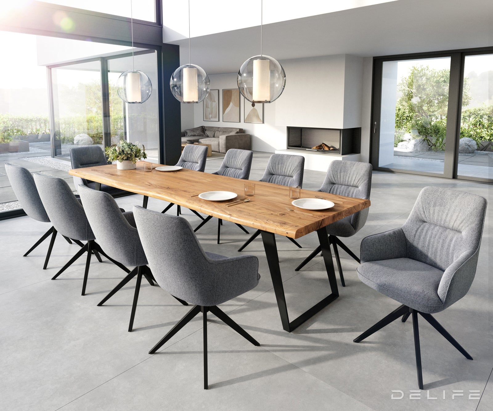 Blagovaonska stolica Zelia, Materijal: Strukturirana tkanina