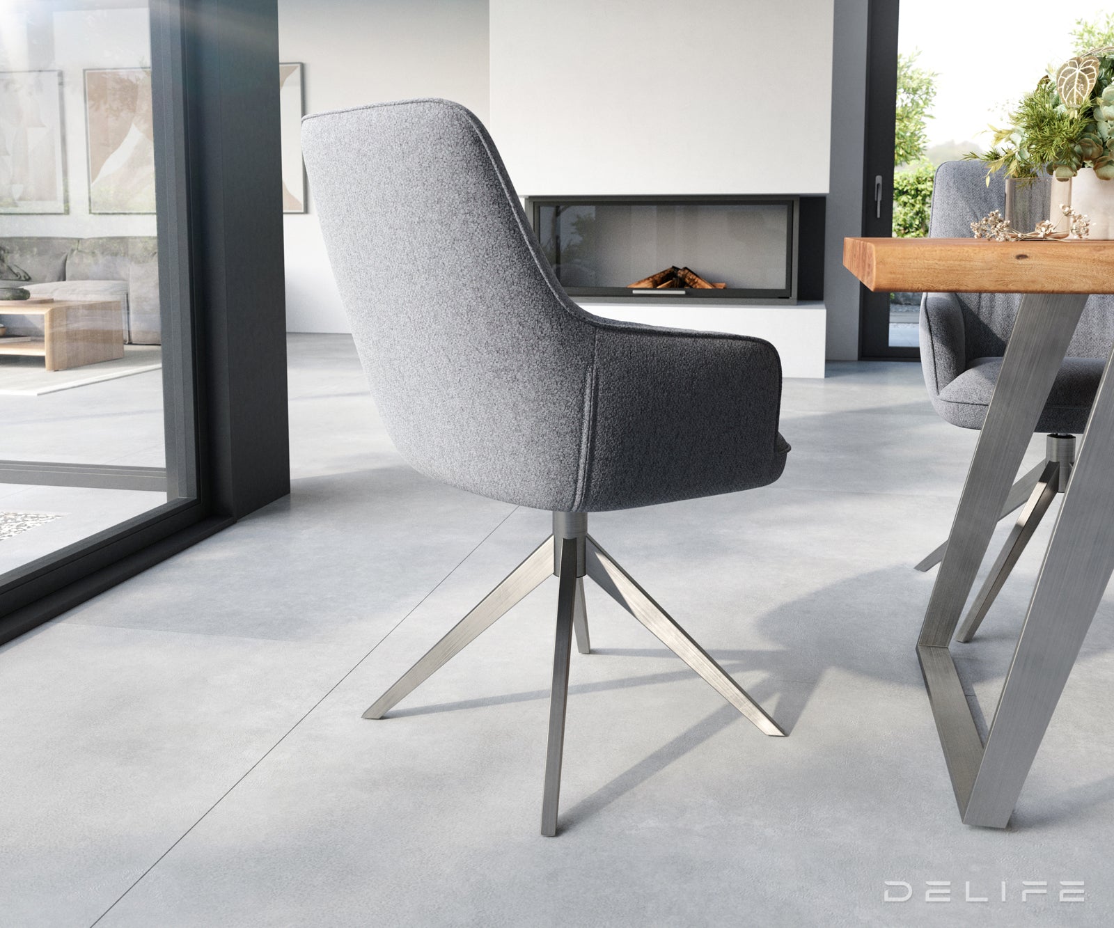 Blagovaonska stolica Zelia, Materijal: Strukturirana tkanina