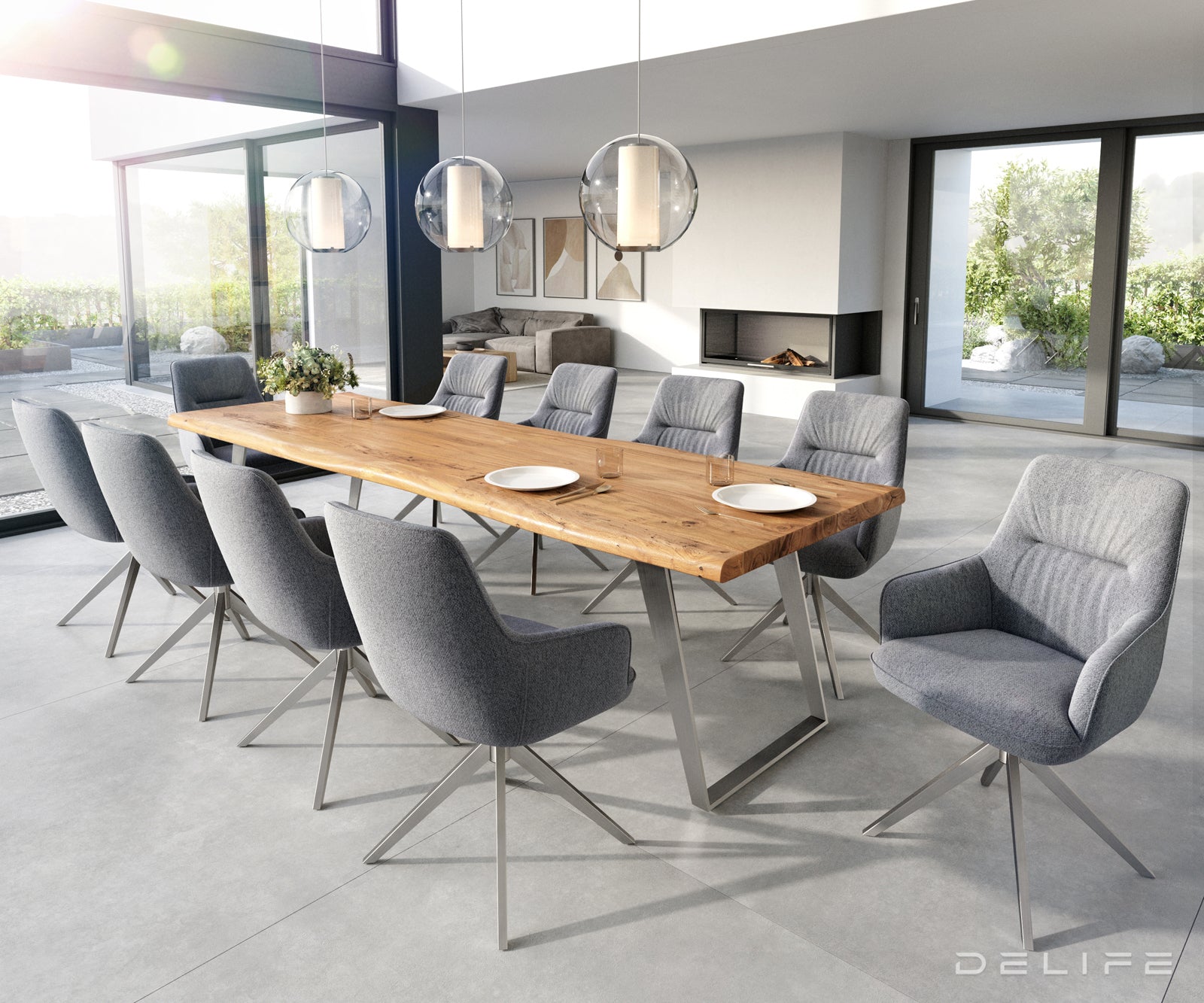 Blagovaonska stolica Zelia, Materijal: Strukturirana tkanina