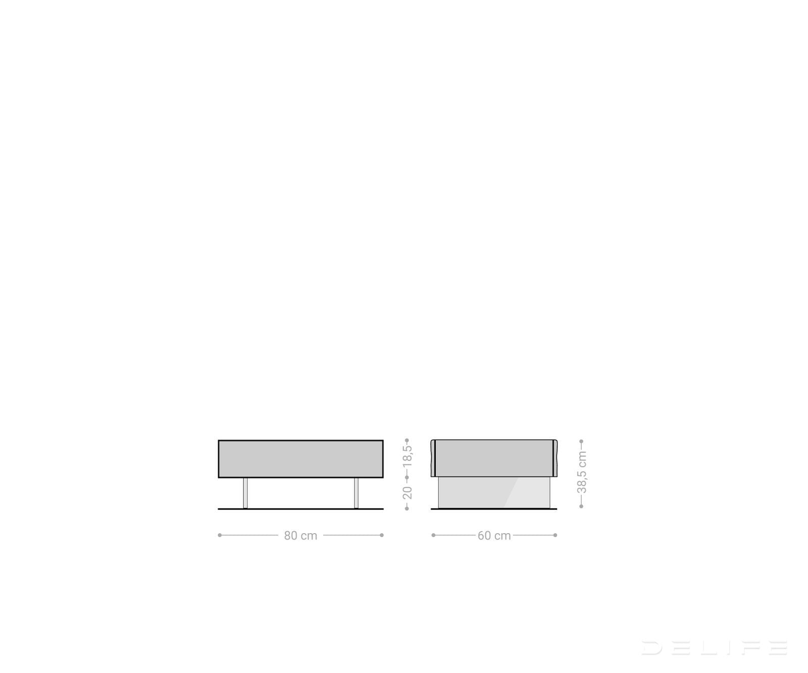 Klub stolić New Live-Edge, Materijal: Bagrem