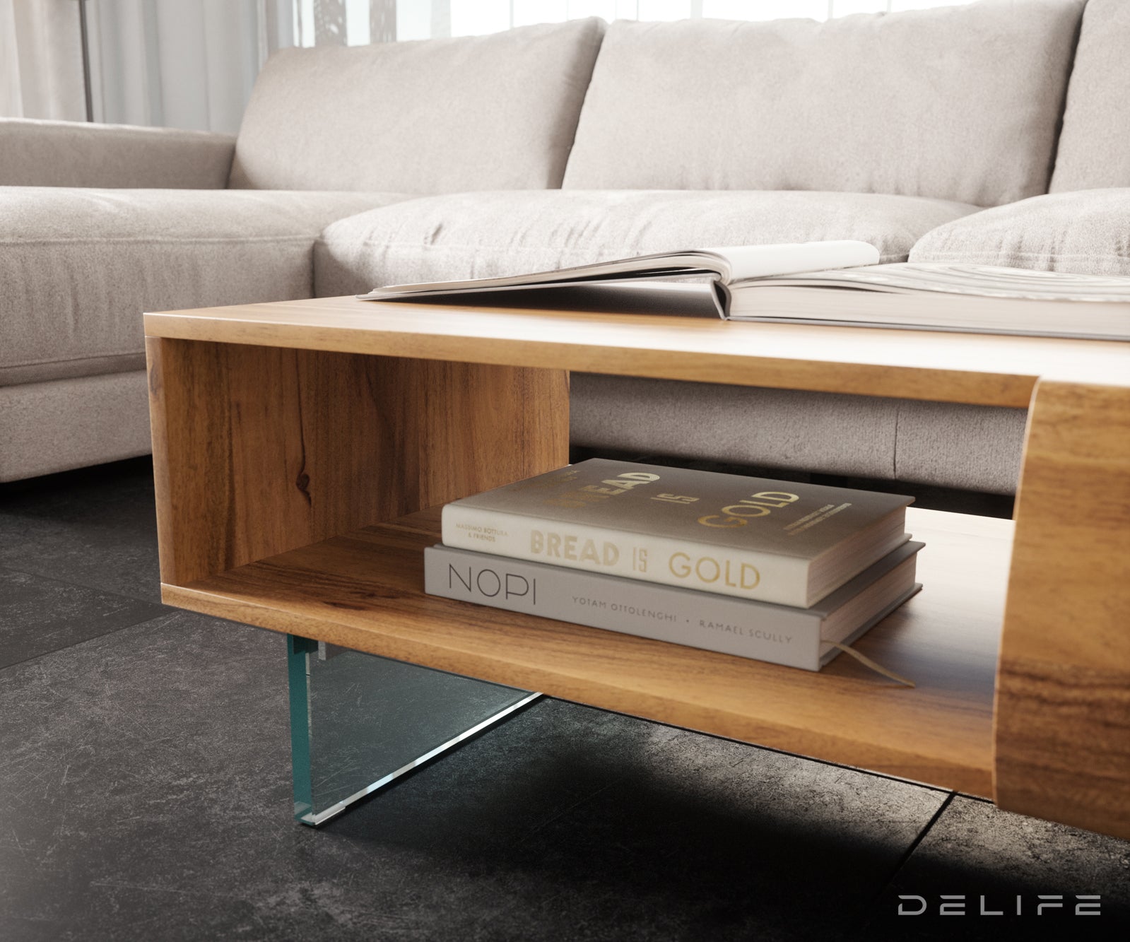 Klub stolić New Live-Edge, Materijal: Bagrem