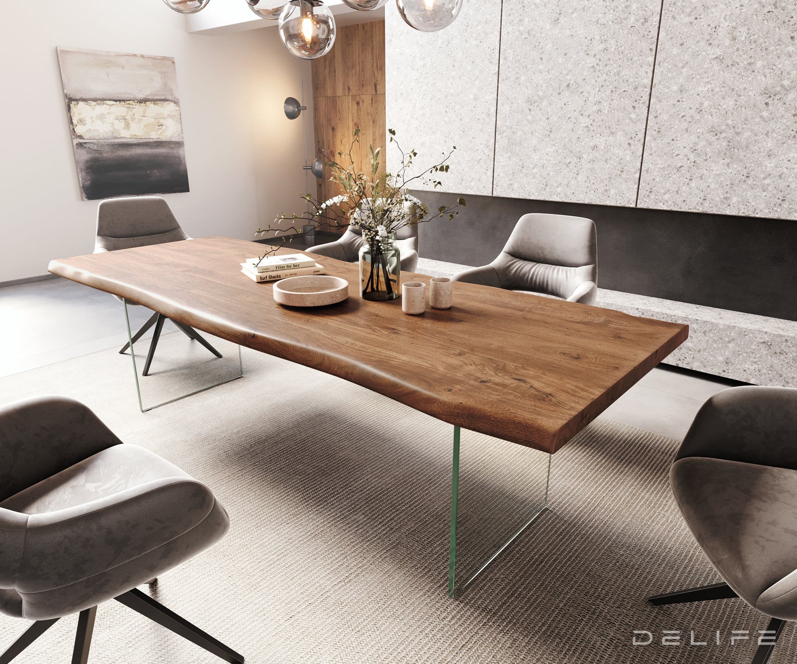 Blagovaonski stol Edge, Materijal: Bagrem, Debljina ploče: 5,5cm