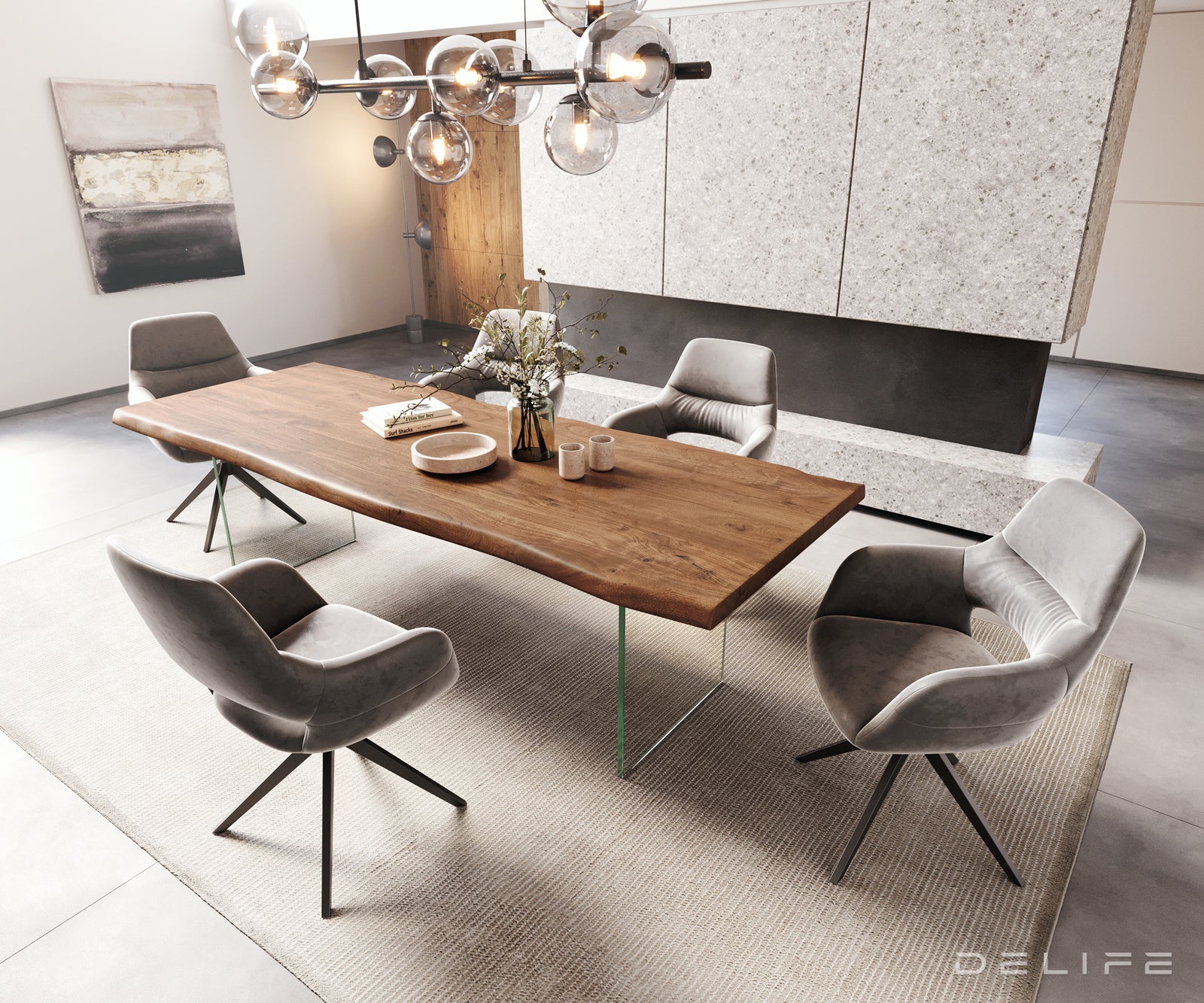 Blagovaonski stol Edge, Materijal: Bagrem, Debljina ploče: 5,5cm