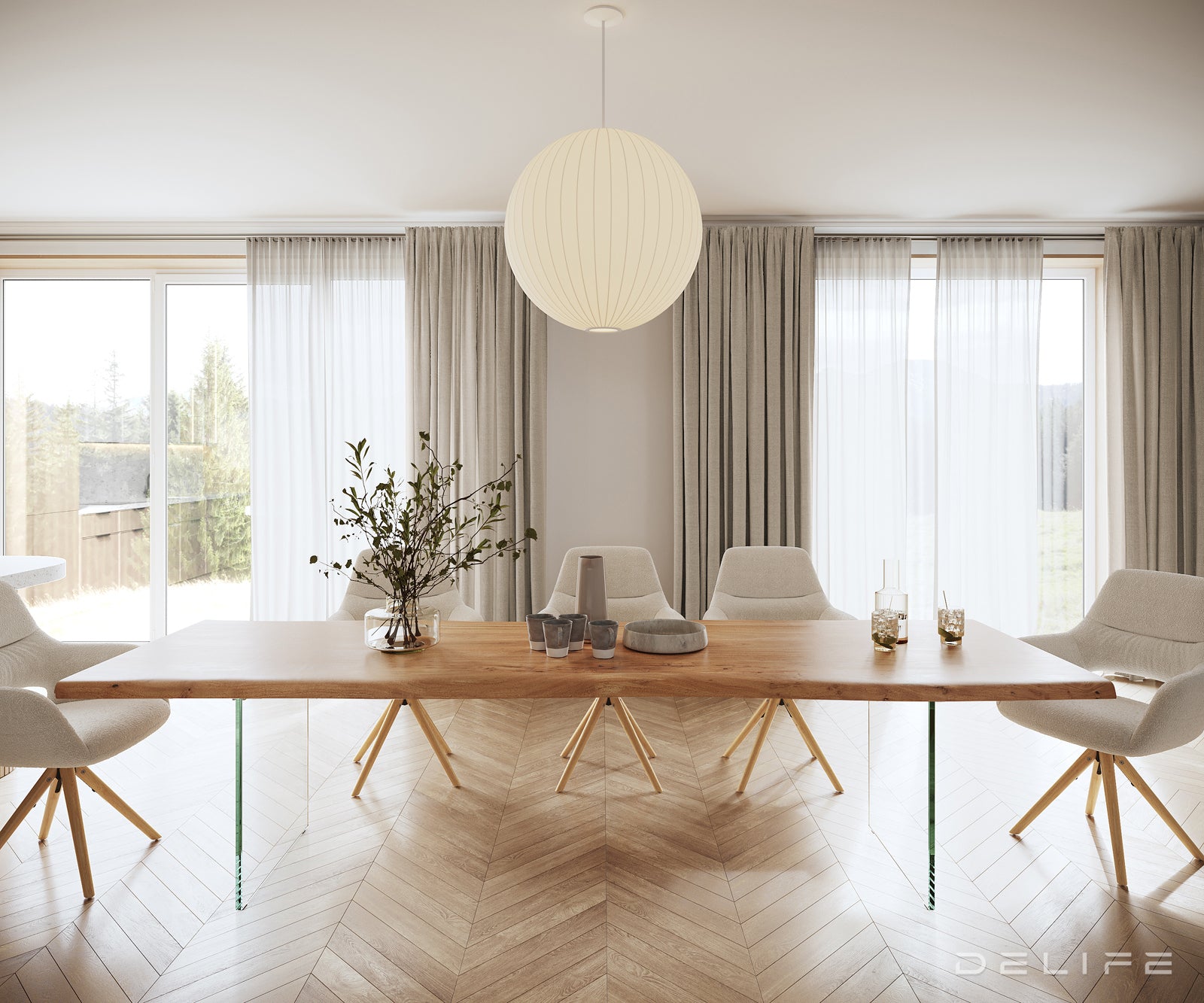 Blagovaonski stol Edge, Materijal: Bagrem, Debljina ploče: 5,5cm