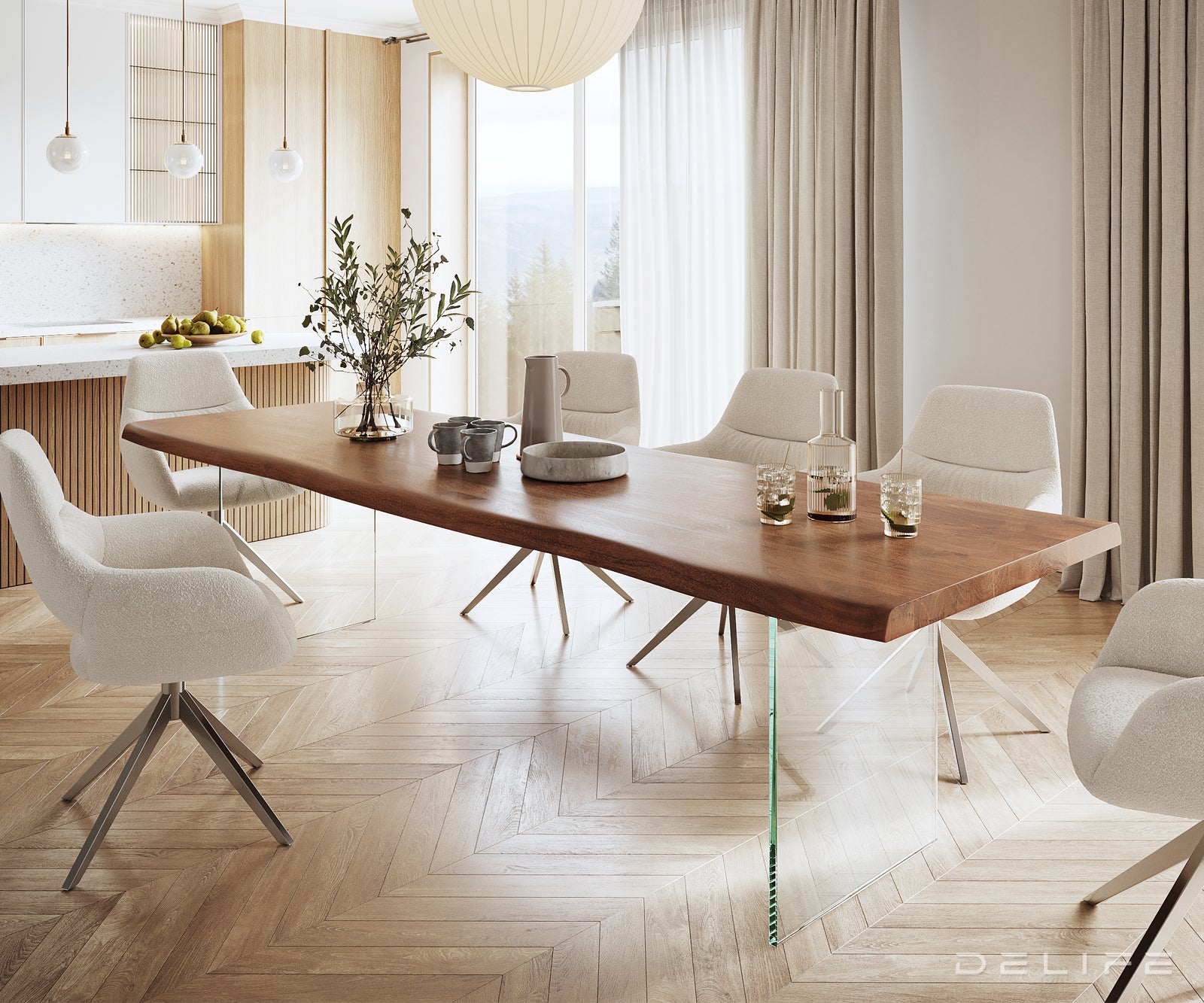 Blagovaonski stol Edge, Materijal: Bagrem, Debljina ploče: 5,5cm