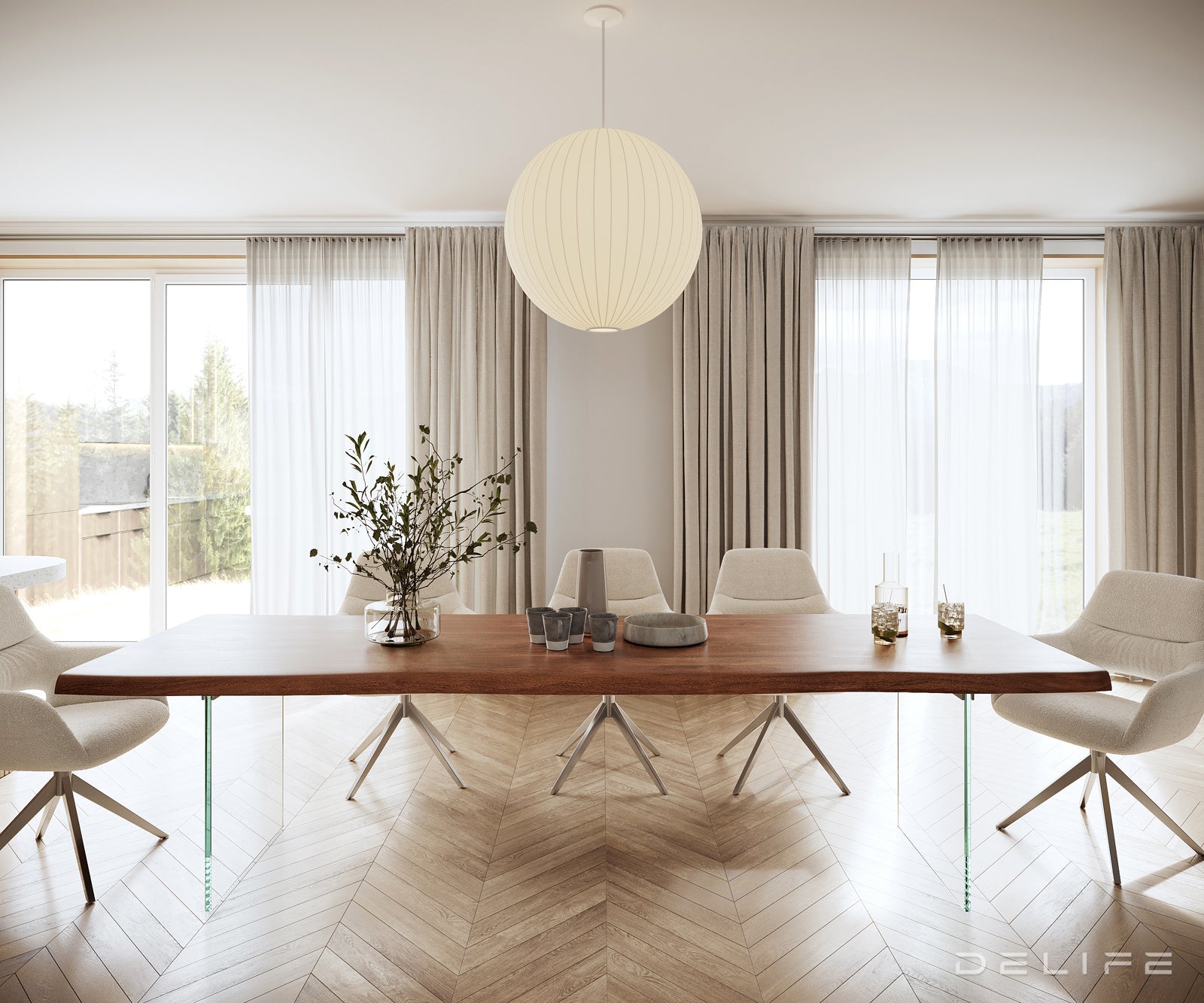 Blagovaonski stol Edge, Materijal: Bagrem, Debljina ploče: 5,5cm