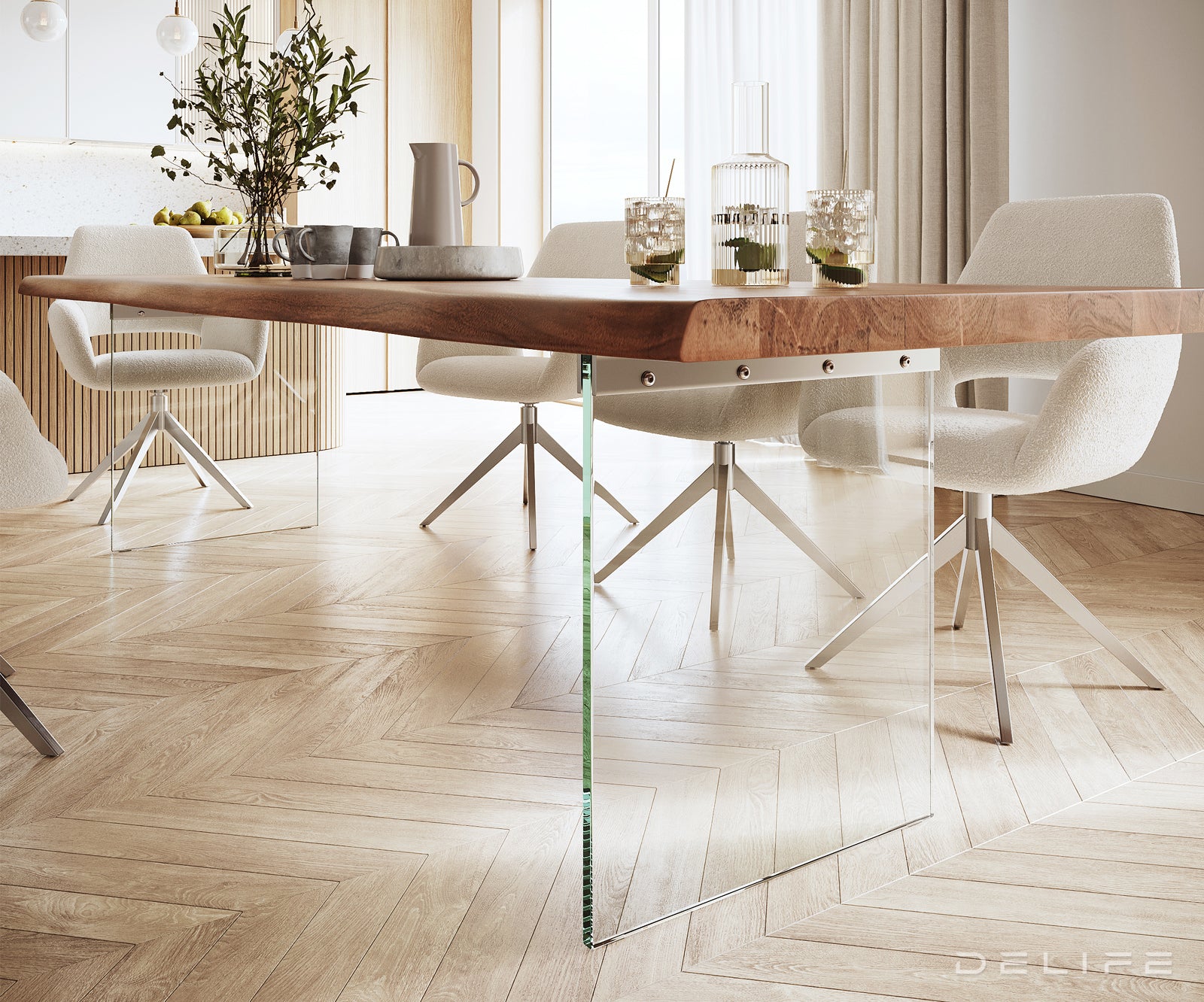 Blagovaonski stol Edge, Materijal: Bagrem, Debljina ploče: 5,5cm