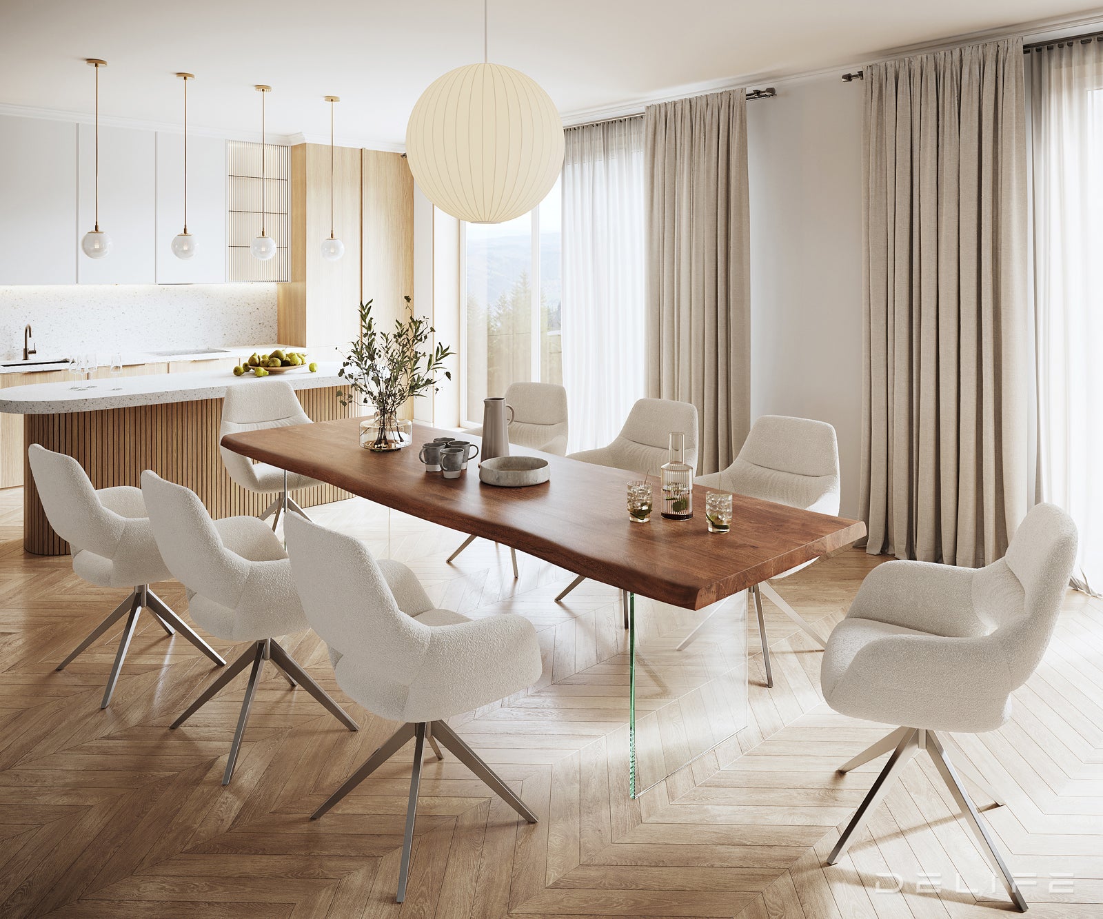 Blagovaonski stol Edge, Materijal: Bagrem, Debljina ploče: 5,5cm