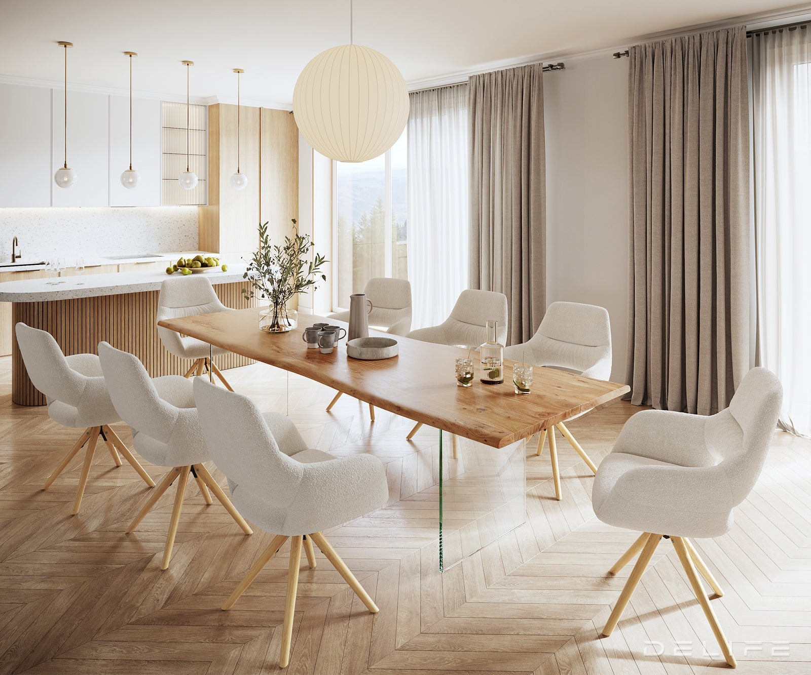 Blagovaonski stol Edge, Materijal: Bagrem, Debljina ploče: 3,5cm