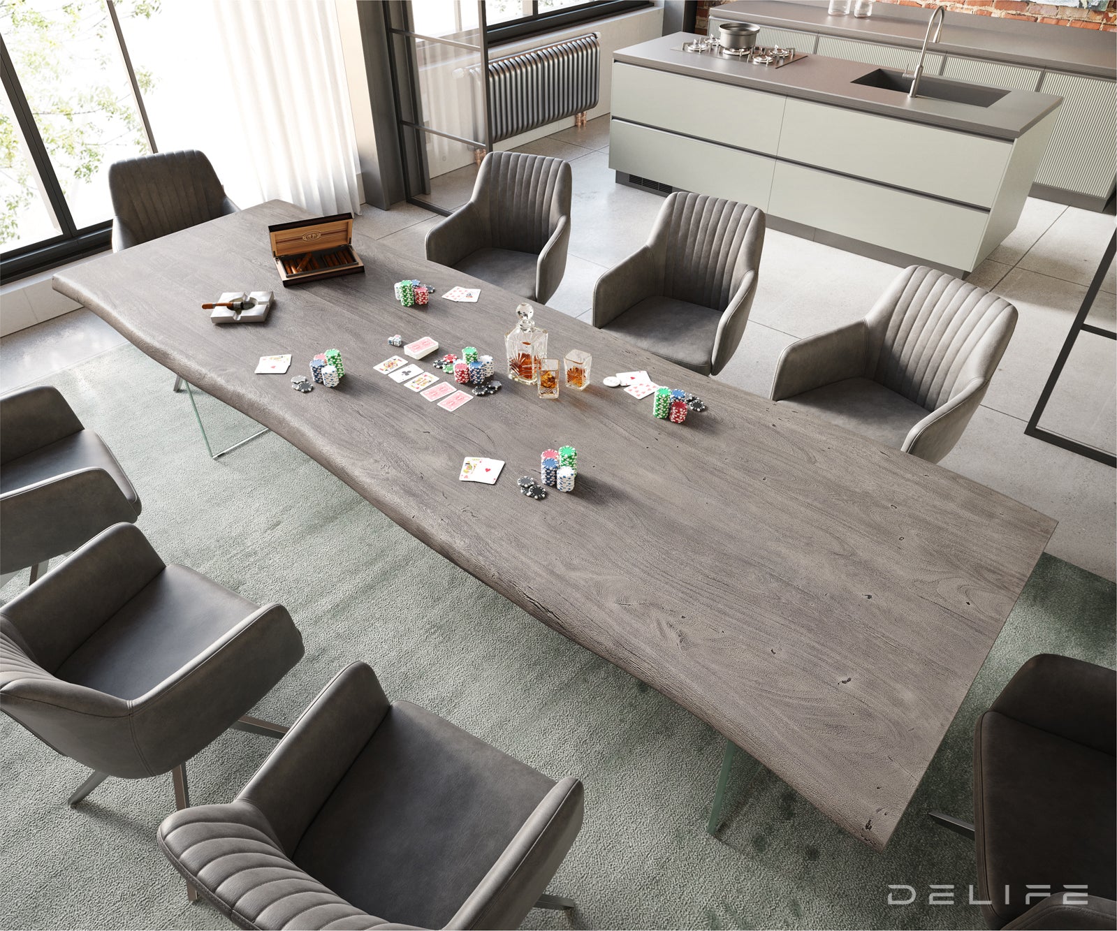 Blagovaonski stol Edge, Materijal: Bagrem, Debljina ploče: 5,5cm