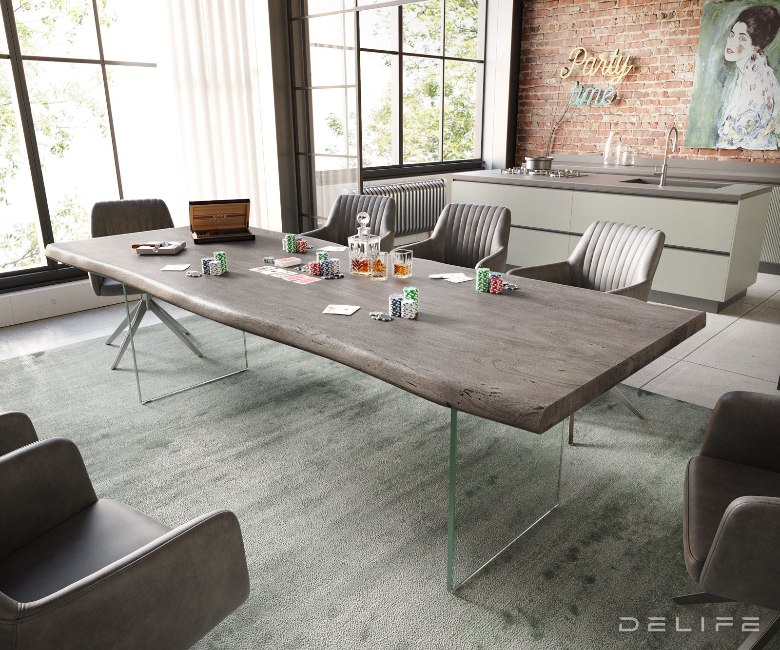 Blagovaonski stol Edge, Materijal: Bagrem, Debljina ploče: 5,5cm