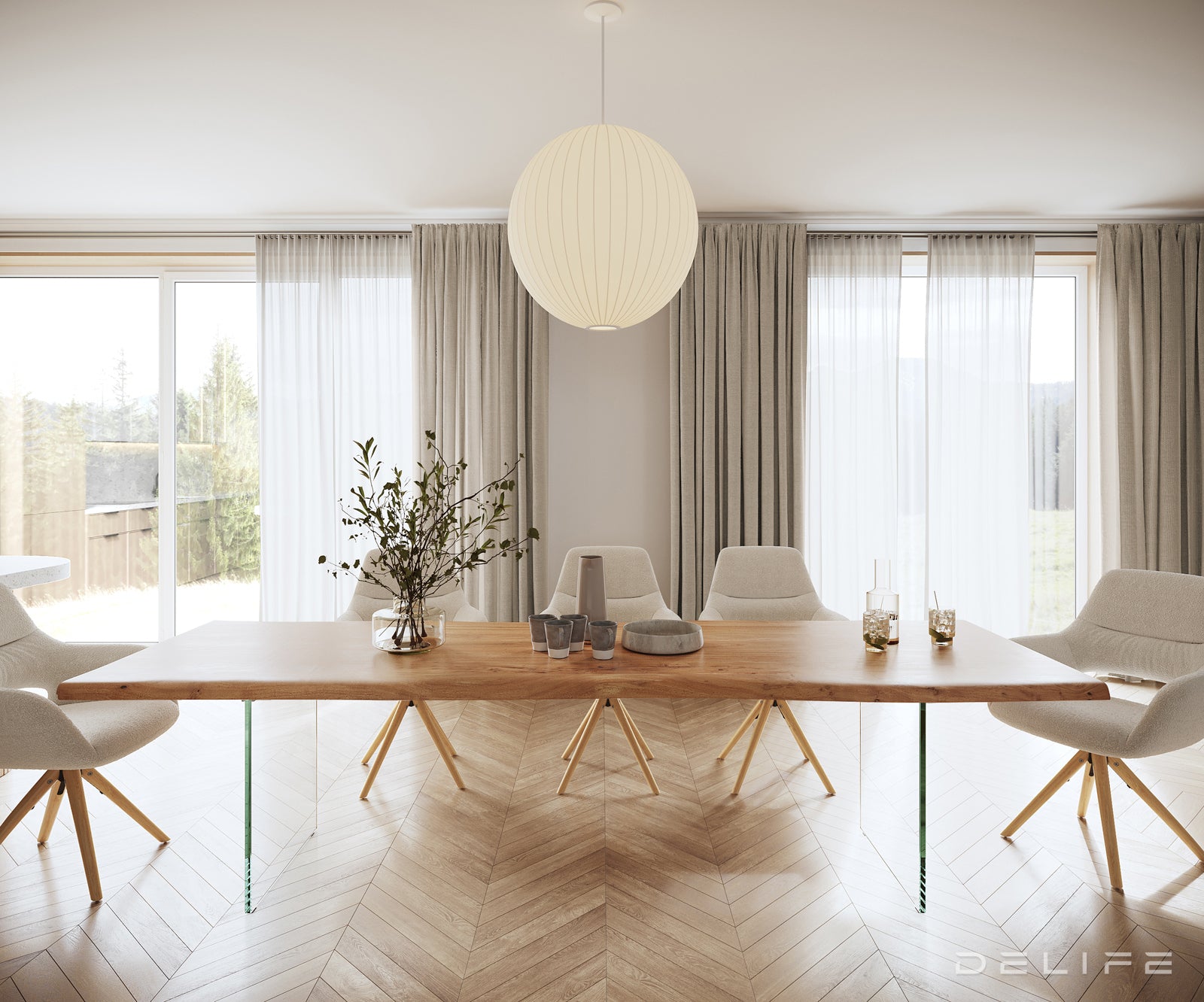 Blagovaonski stol Edge, Materijal: Bagrem, Debljina ploče: 5,5cm