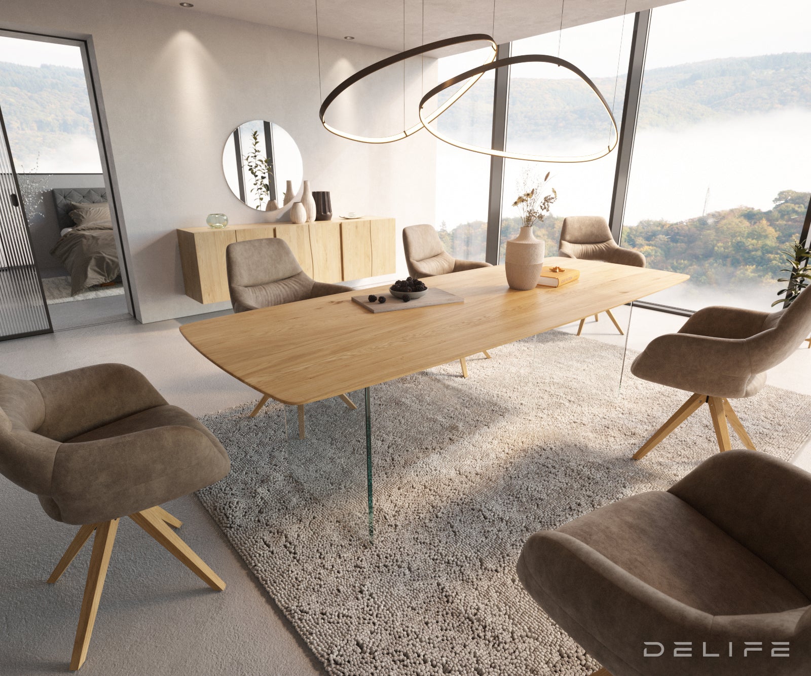 Blagovaonski stol Edge Bott, Materijal: Hrast