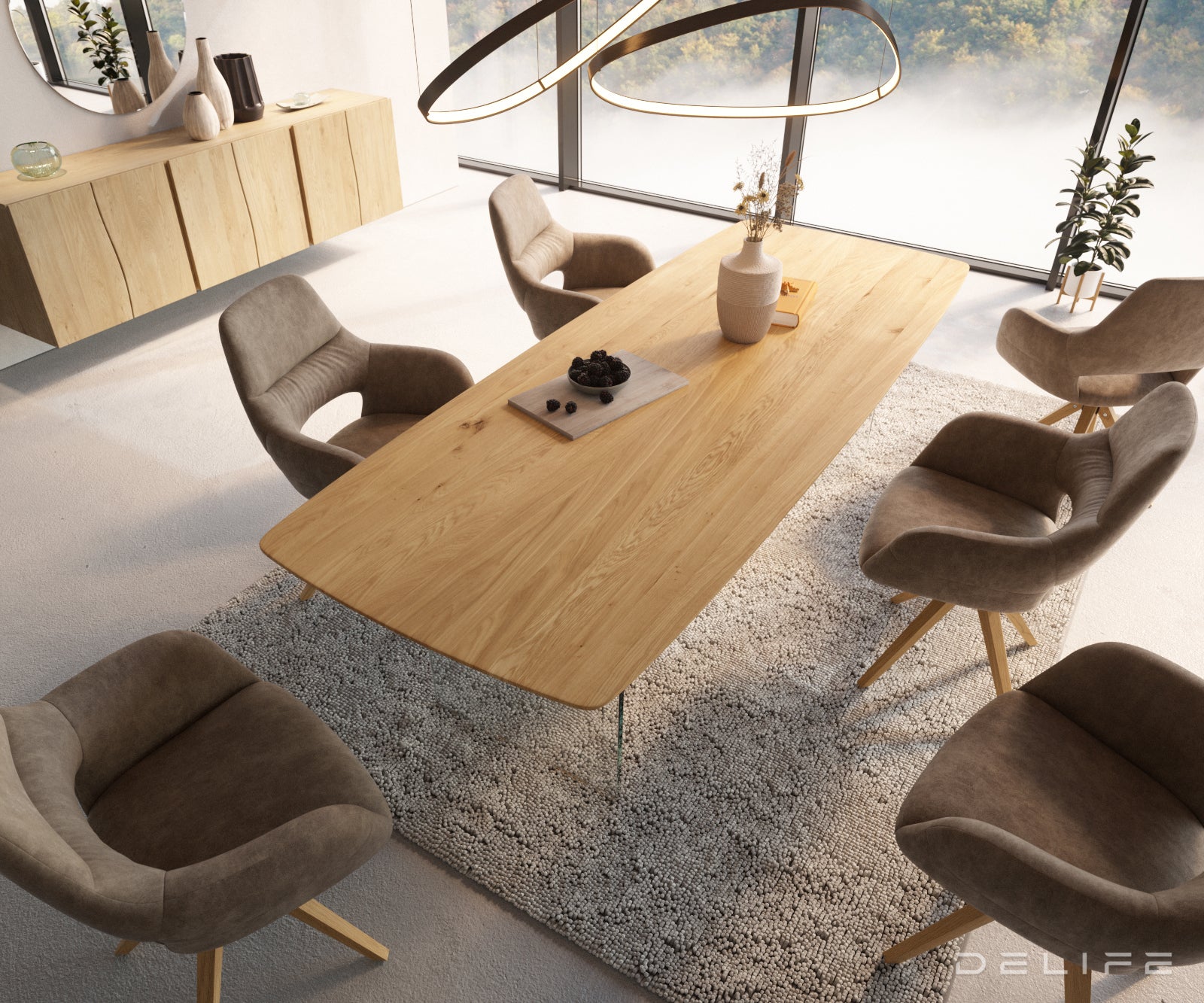 Blagovaonski stol Edge Bott, Materijal: Hrast