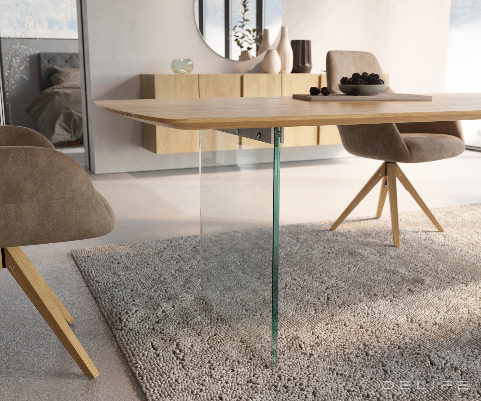 Blagovaonski stol Edge Bott, Materijal: Hrast