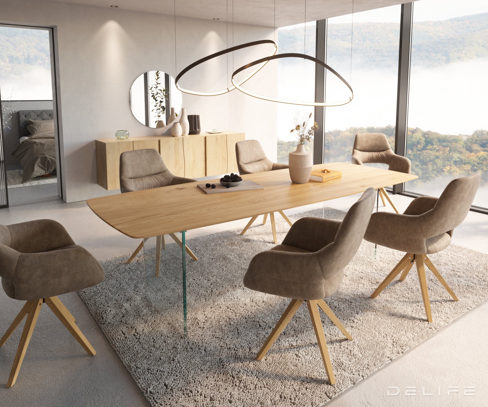 Blagovaonski stol Edge Bott, Materijal: Hrast