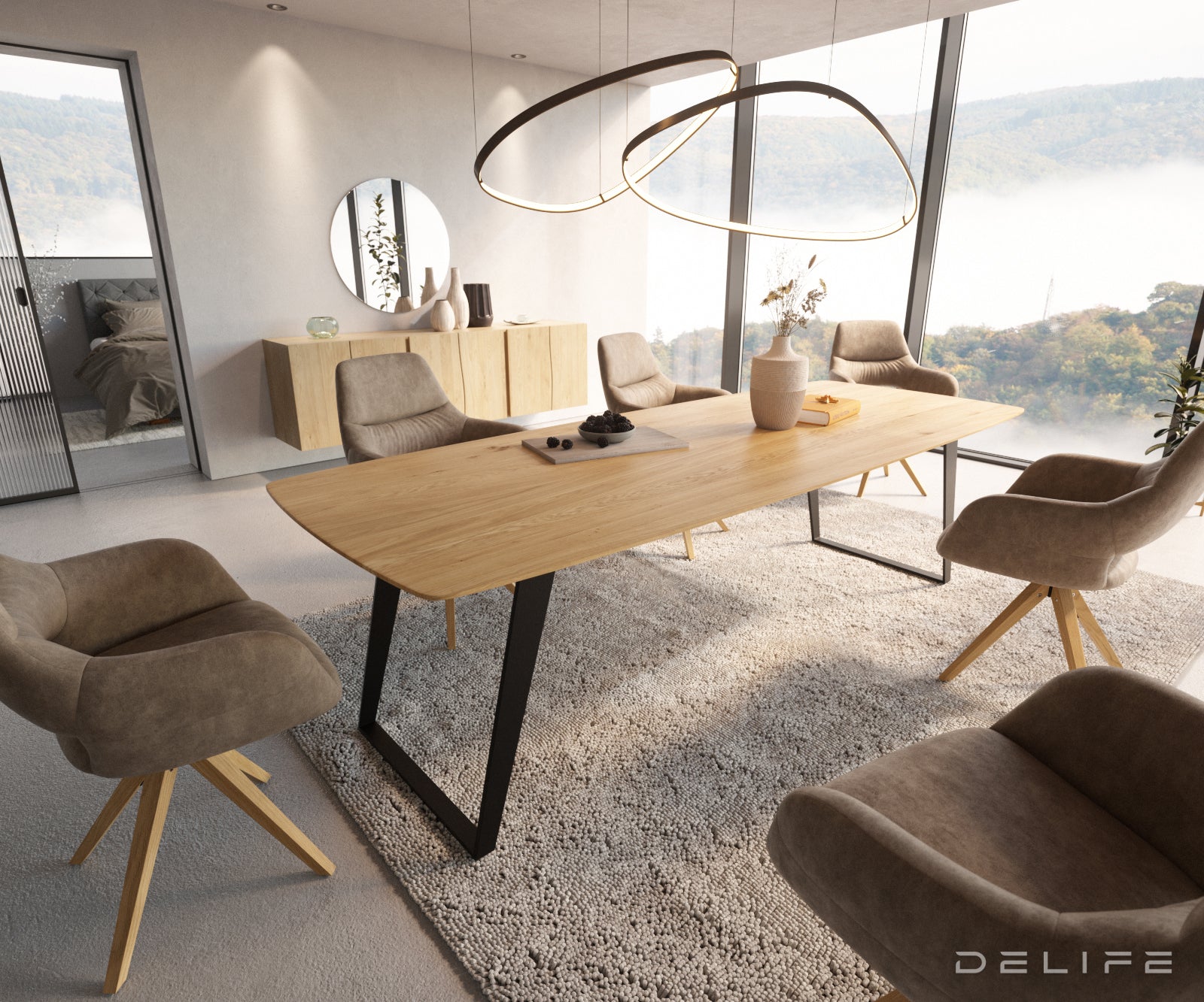 Blagovaonski stol Edge Bott, Materijal: Hrast