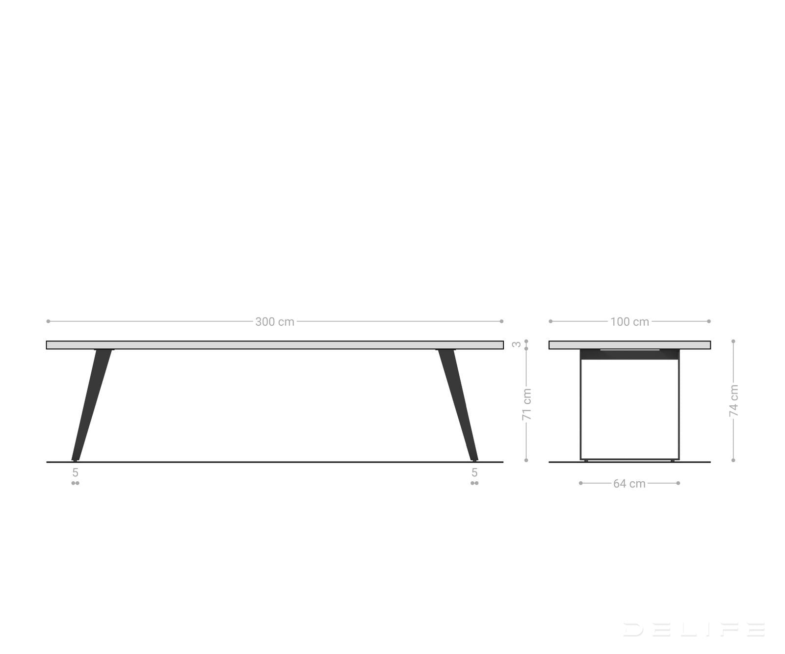 Blagovaonski stol Edge Bott, Materijal: Hrast