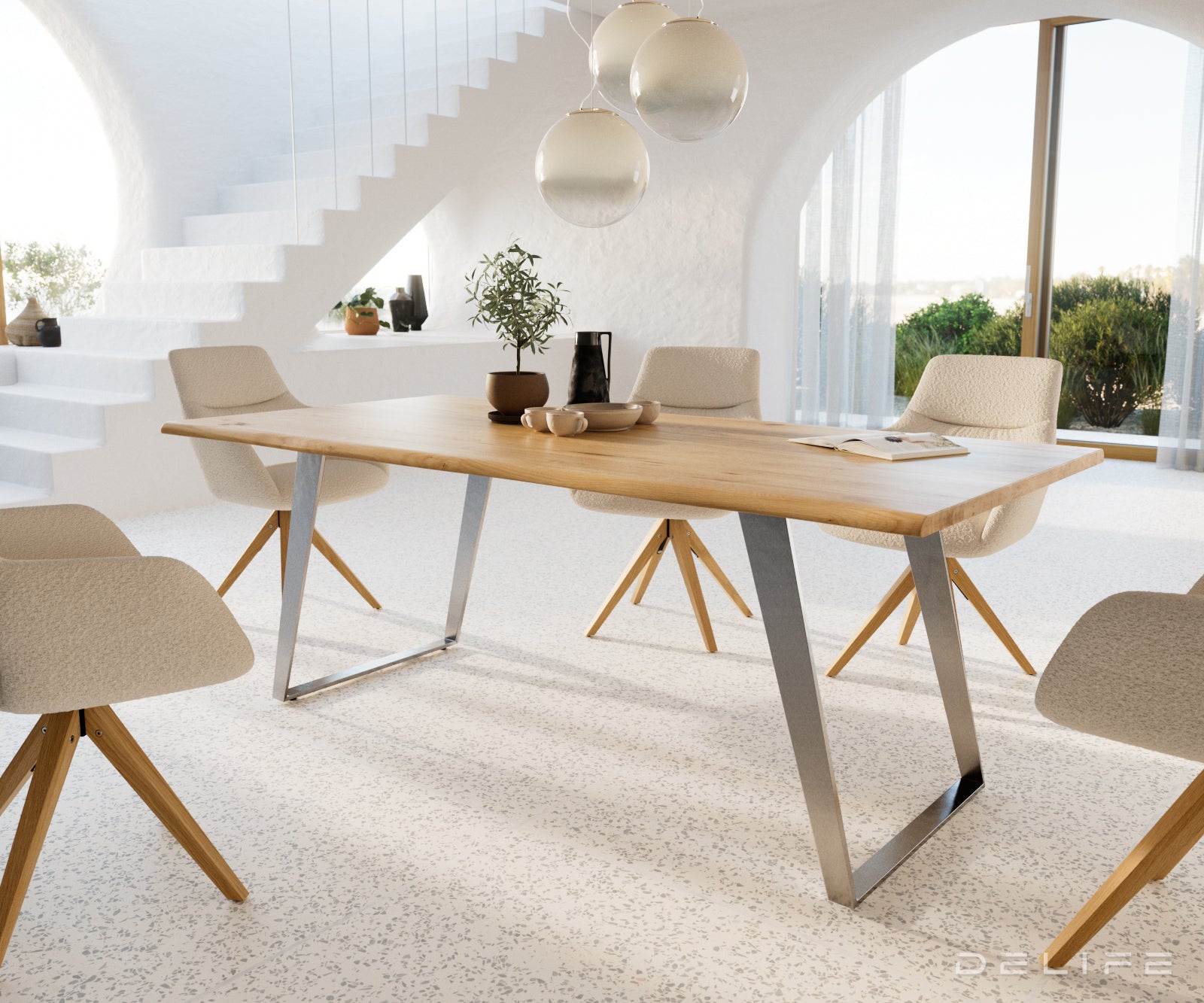 Blagovaonski stol Edge 200x100cm,  Materijal: Hrast, Debljina ploče: 3.2cm