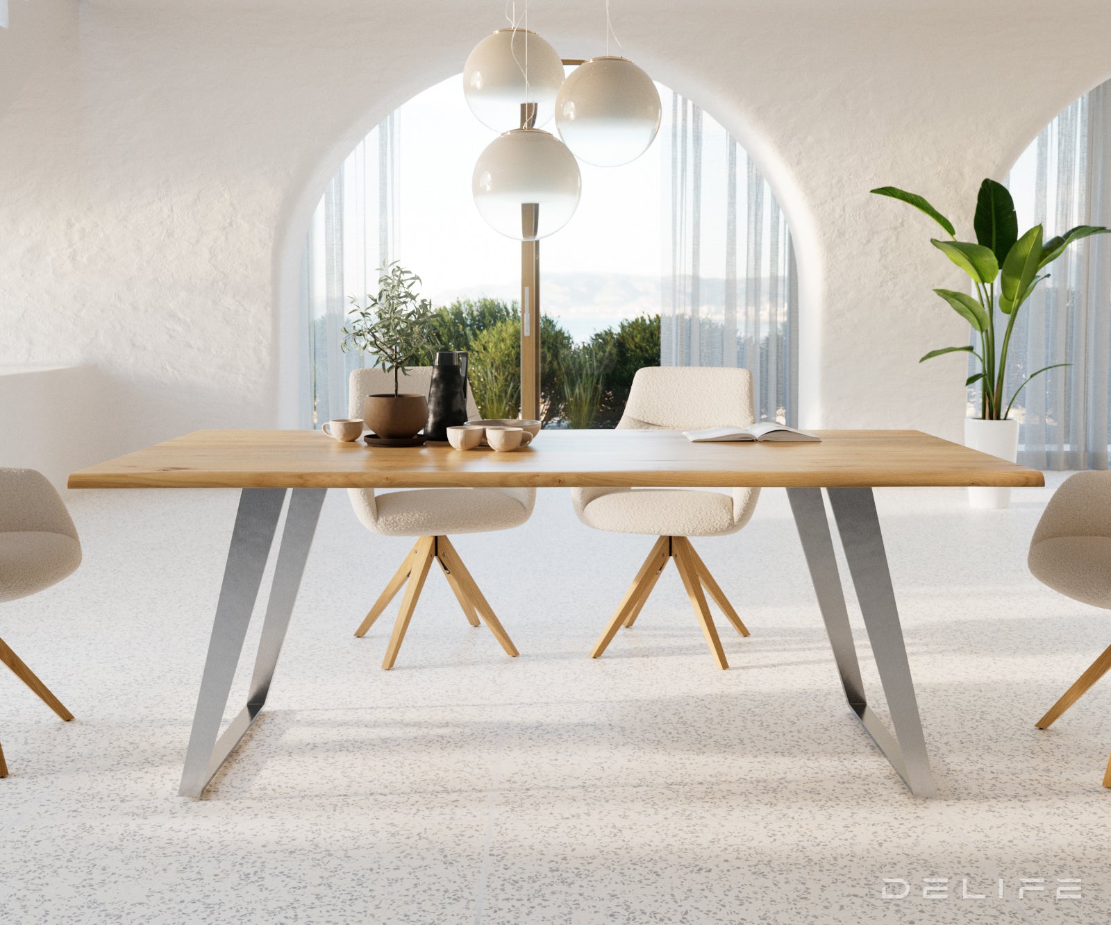 Blagovaonski stol Edge 200x100cm,  Materijal: Hrast, Debljina ploče: 3.2cm