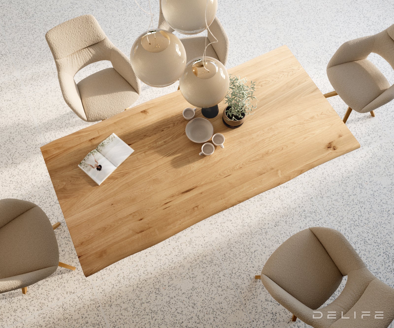 Blagovaonski stol Edge 200x100cm,  Materijal: Hrast, Debljina ploče: 3.2cm