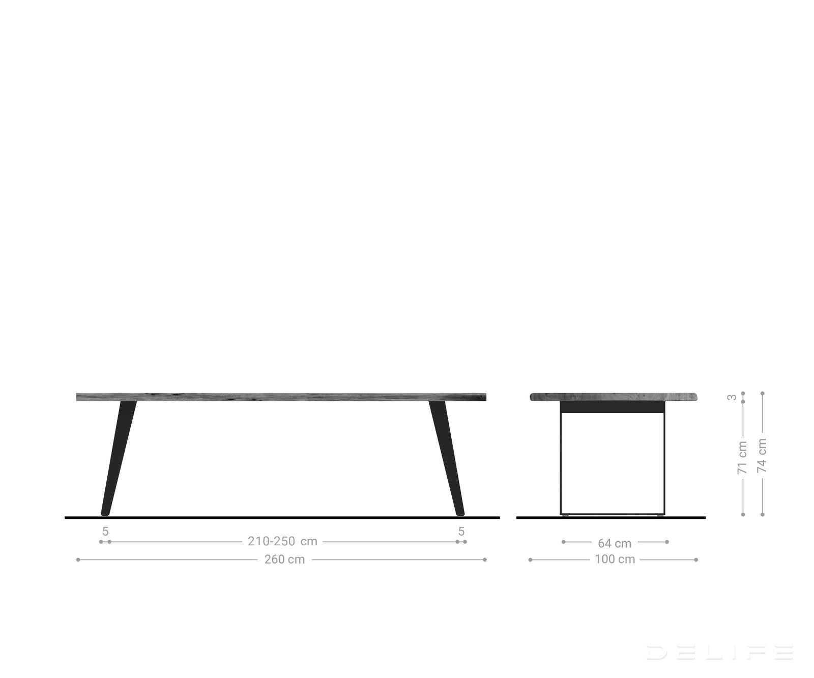 Blagovaonski stol Edge, Materijal: Hrast, Debljina ploče: 3,2cm