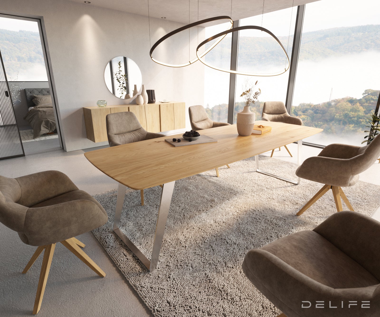 Blagovaonski stol Edge Bott, Materijal: Hrast