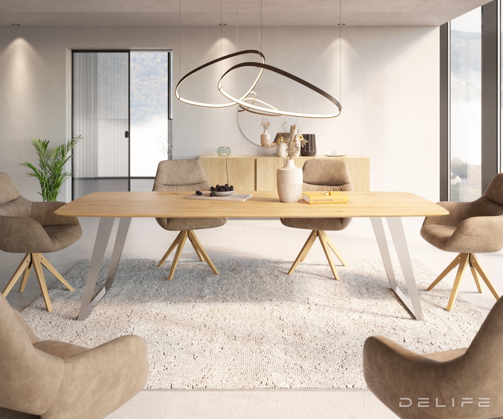 Blagovaonski stol Edge Bott, Materijal: Hrast