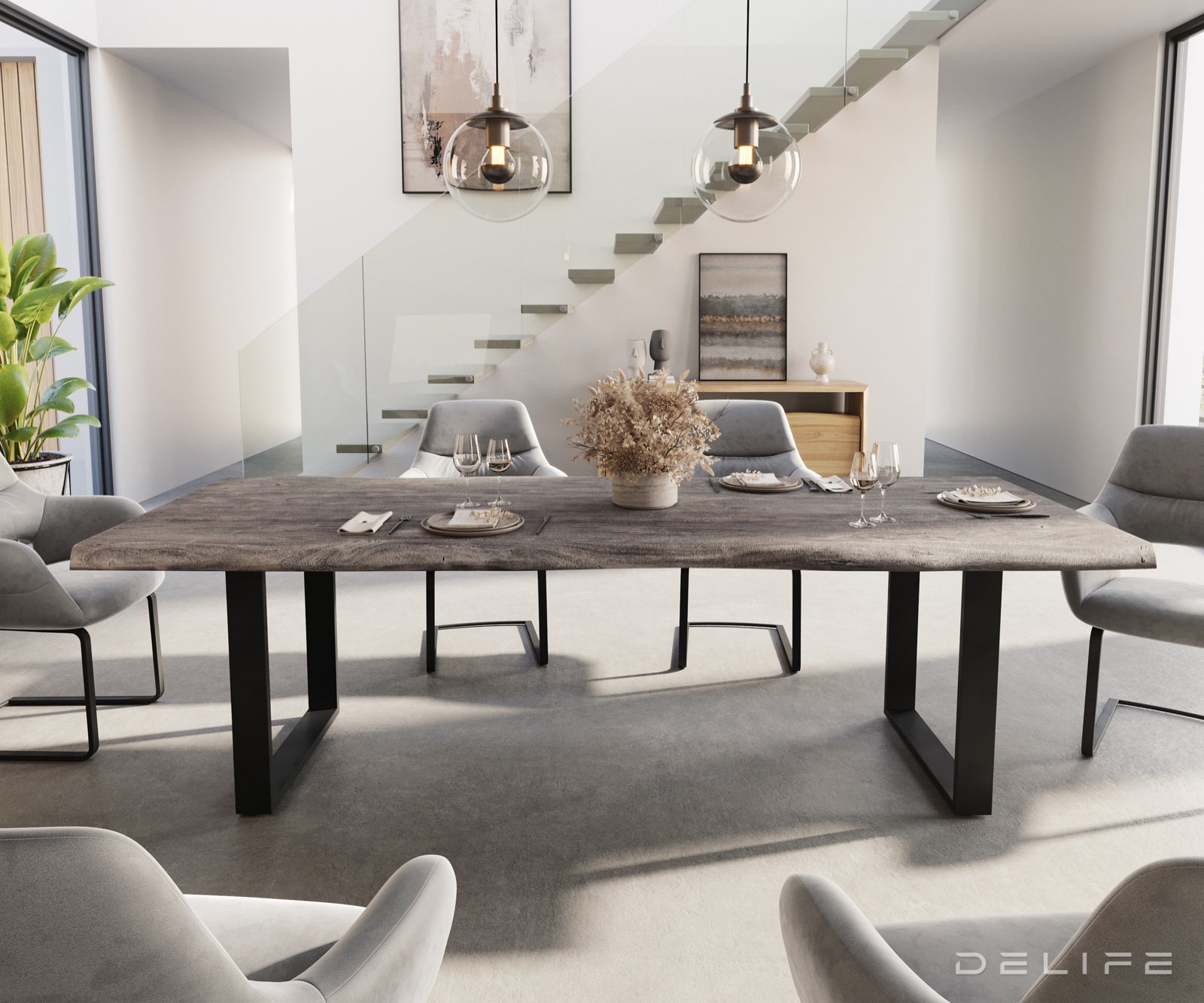 Blagovaonski stol Edge, Materijal: Bagrem, Debljina ploče: 5,5cm