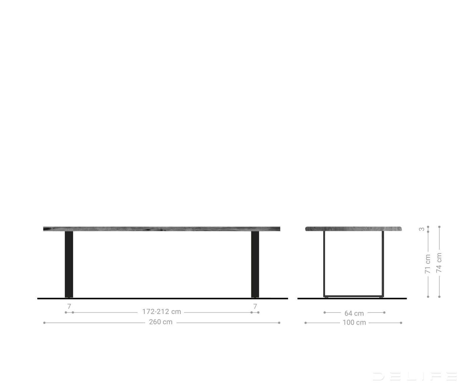 Blagovaonski stol Edge, Materijal: Hrast, Debljina ploče: 3,2cm