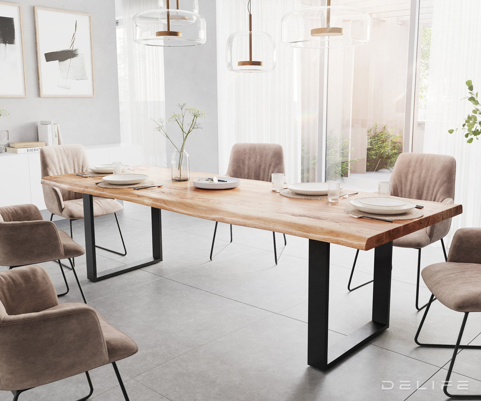 Blagovaonski stol Edge, Materijal: Bagrem, Debljina ploče: 5,5cm